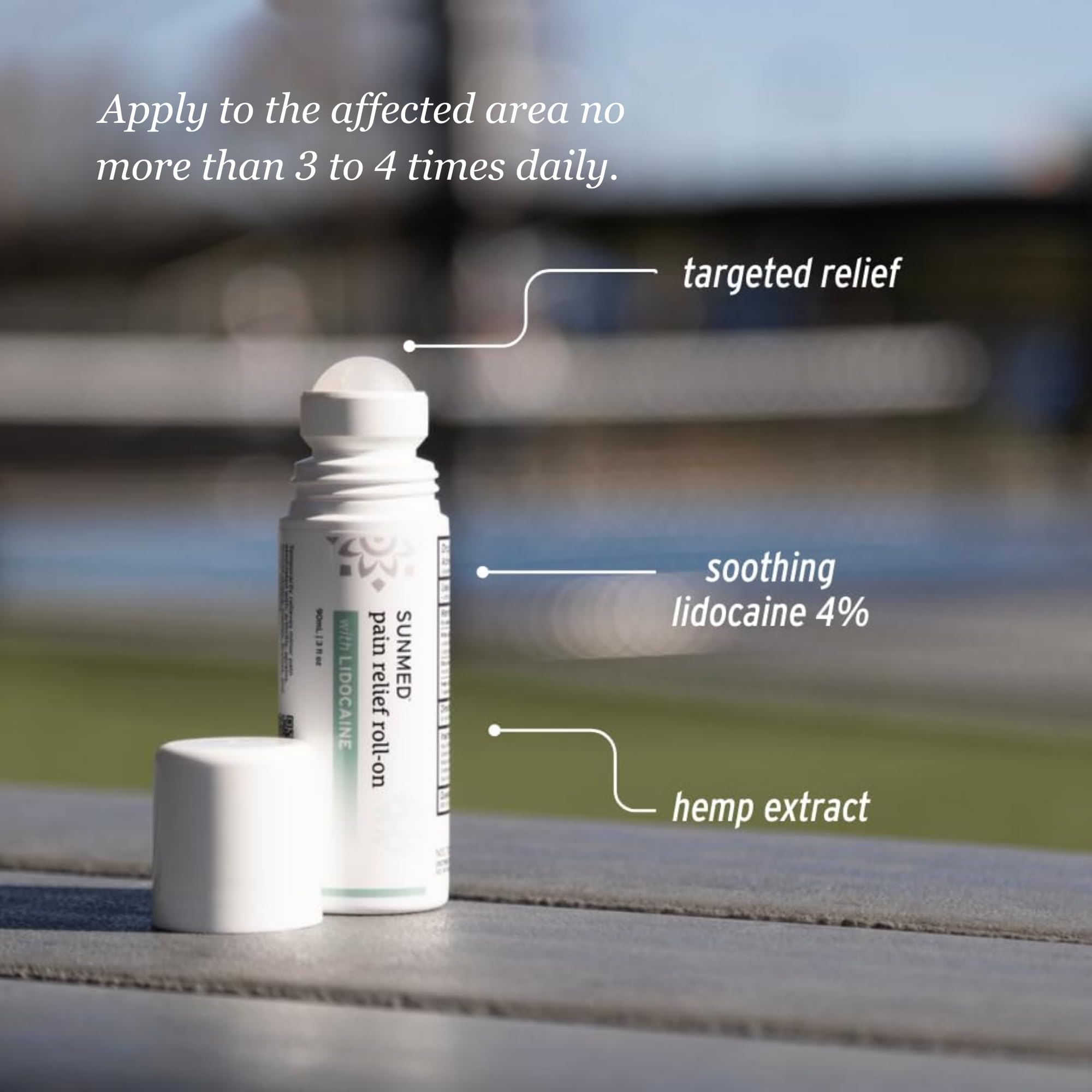 SUNMED Lidocaine 4% Roll-On Pain Relief – Targeted Topical Hemp Oil Extract for Muscle, Joint & Discomfort Relief – Portable Recovery Solution for Athletes – Quick Numbing Action, 3oz SUNMED Au supplements