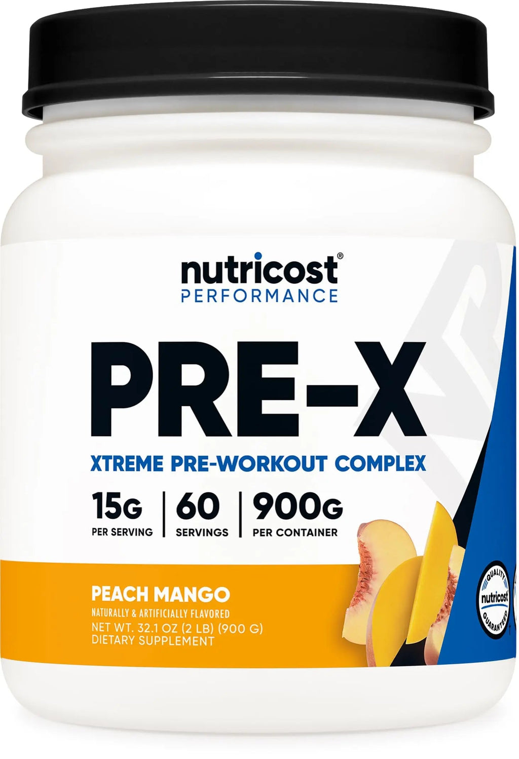 Nutricost Pre-X Xtreme PreWorkout Powder Complex, Peach Mango, 60 Servings, Vegetarian Nutricost Au supplements