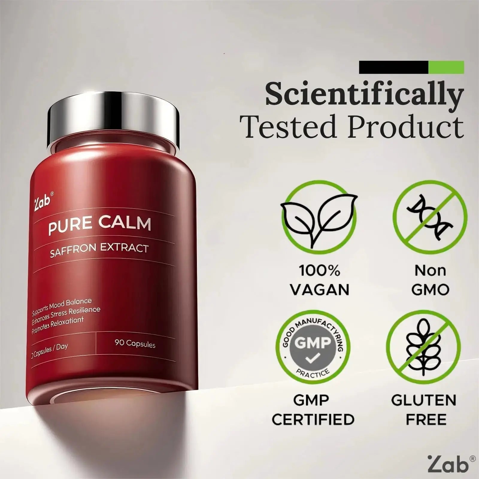 ZAB Saffron Supplements Gummies, Saffron & Rhodiola Rosea Extract Sugar-Free Supplement with Vitamin D3 & B6, Support Mood, Focus ZAB Au supplements