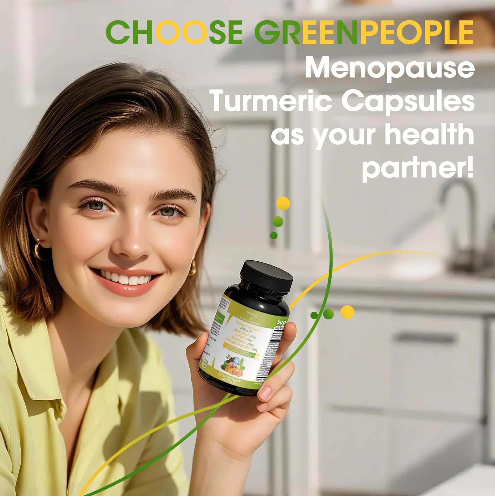 GREENPEOPLE Menopause Supplements for Women - Black Cohosh & Ashwagandha for Hot Flashes, Night Sweats, Mood Swings, Hormonal Balance Support,10 Billion CFU Probiotic - 120 Capsules Vegan Gluten-Free GREENPEOPLE Au supplements
