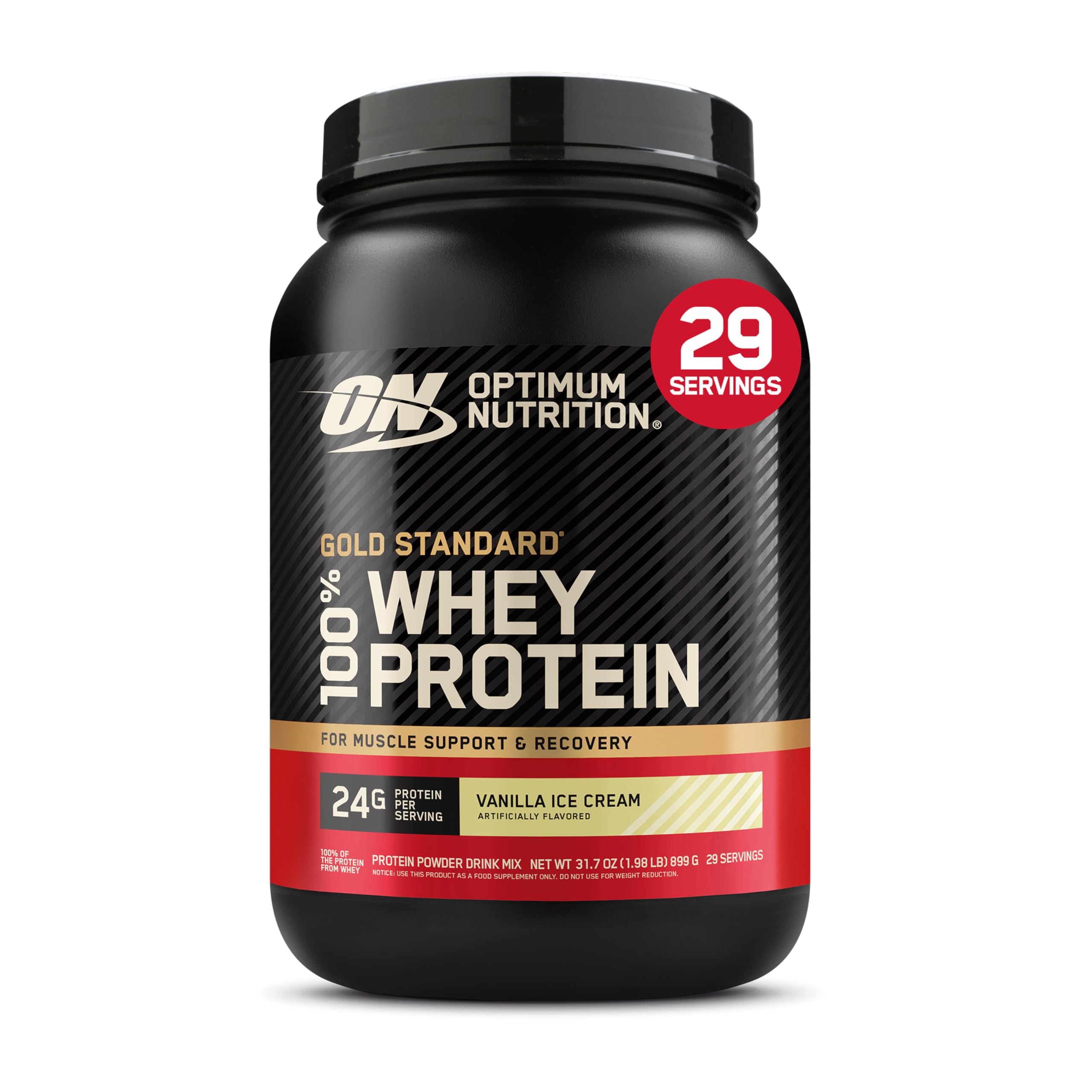 Optimum Nutrition Gold Standard 100% Whey Protein Powder, Vanilla Ice Cream, 2 Pound (Packaging May Vary) Optimum Nutrition Au supplements