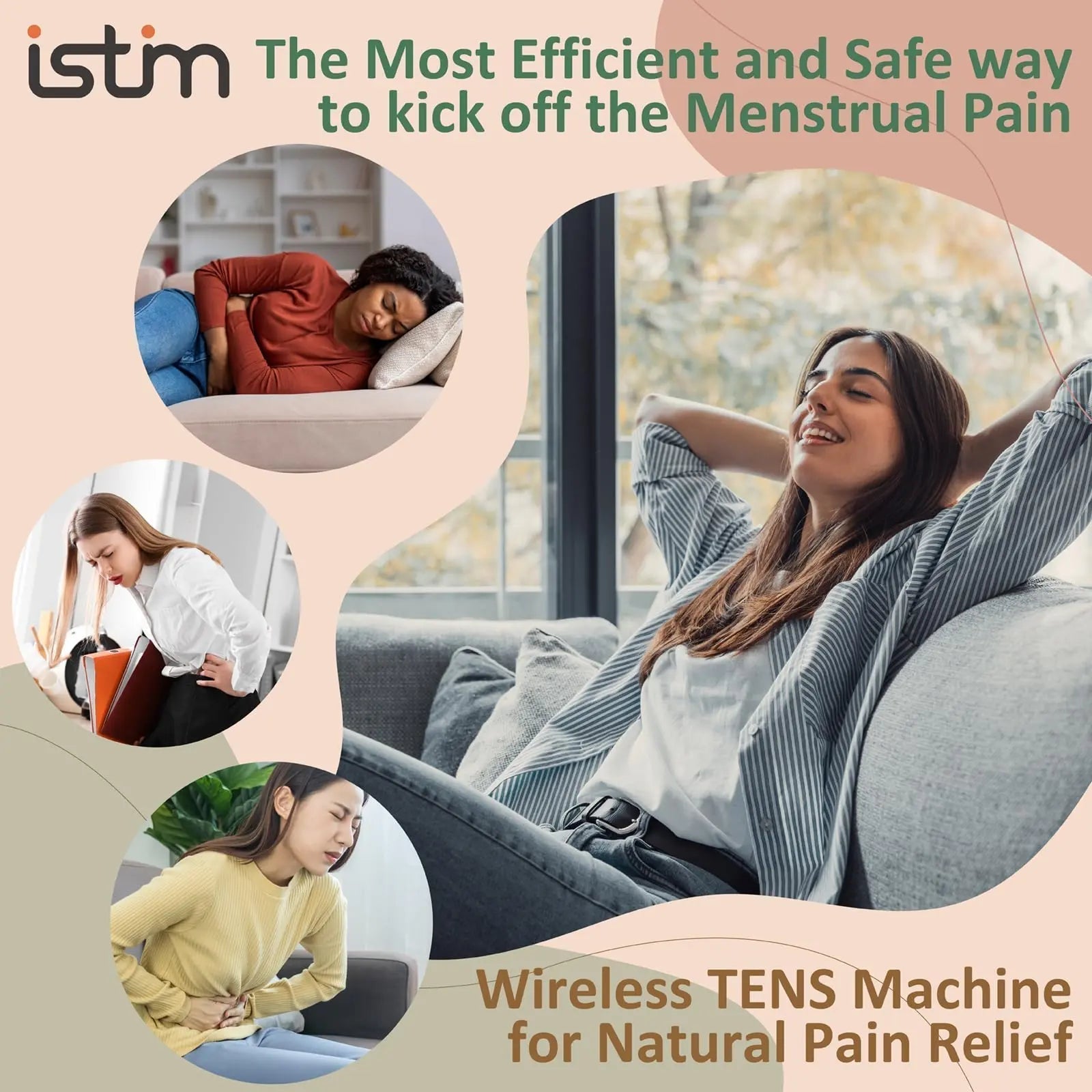 iStim S1 Wireless TENS Unit for Menstrual Relief – Period Pain Relief Device for Period Cramps and Back Pain, TENS Machine with Heat, Rechargeable Drug-Free TENS Massager with Japanese Gel Pads iSTIM Au supplements