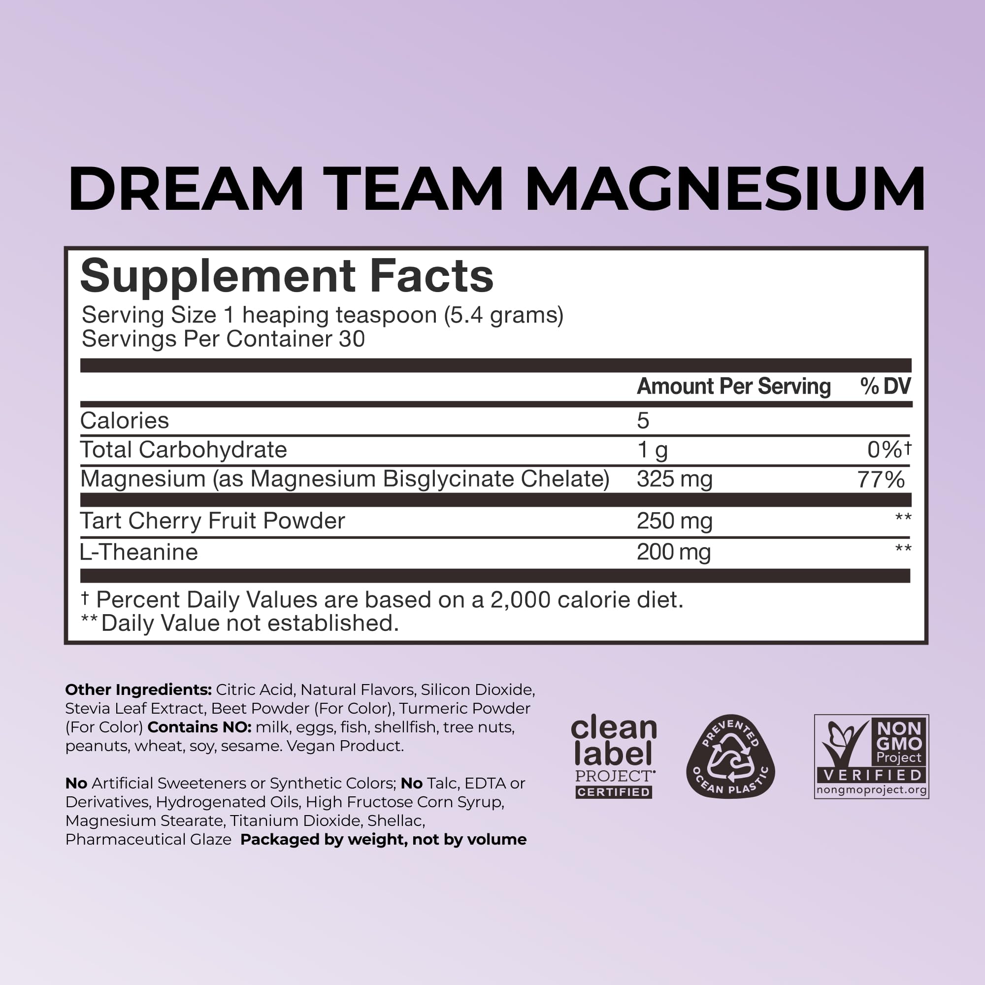 Hum Nutrition Dream Team Magnesium Bisglycinate Powder, L Theanine & Tart Cherry Magnesium Supplement Drink Mix, Support Rest, Relaxation & Sleep Routine, Gluten Free, Vegan, Cherry Lemon, 30 Servings HUM Au supplements