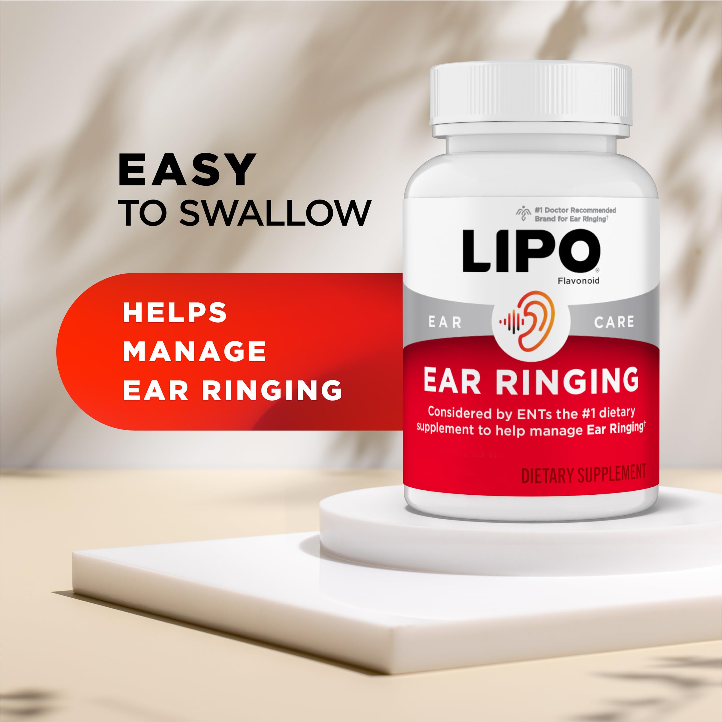 Lipo Flavonoid Ear Ringing - Doctor-Recommended for Ringing Ears – Clinically Proven Lemon Bioflavonoid Complex with Vitamins C, B1, B2, B6, B12,