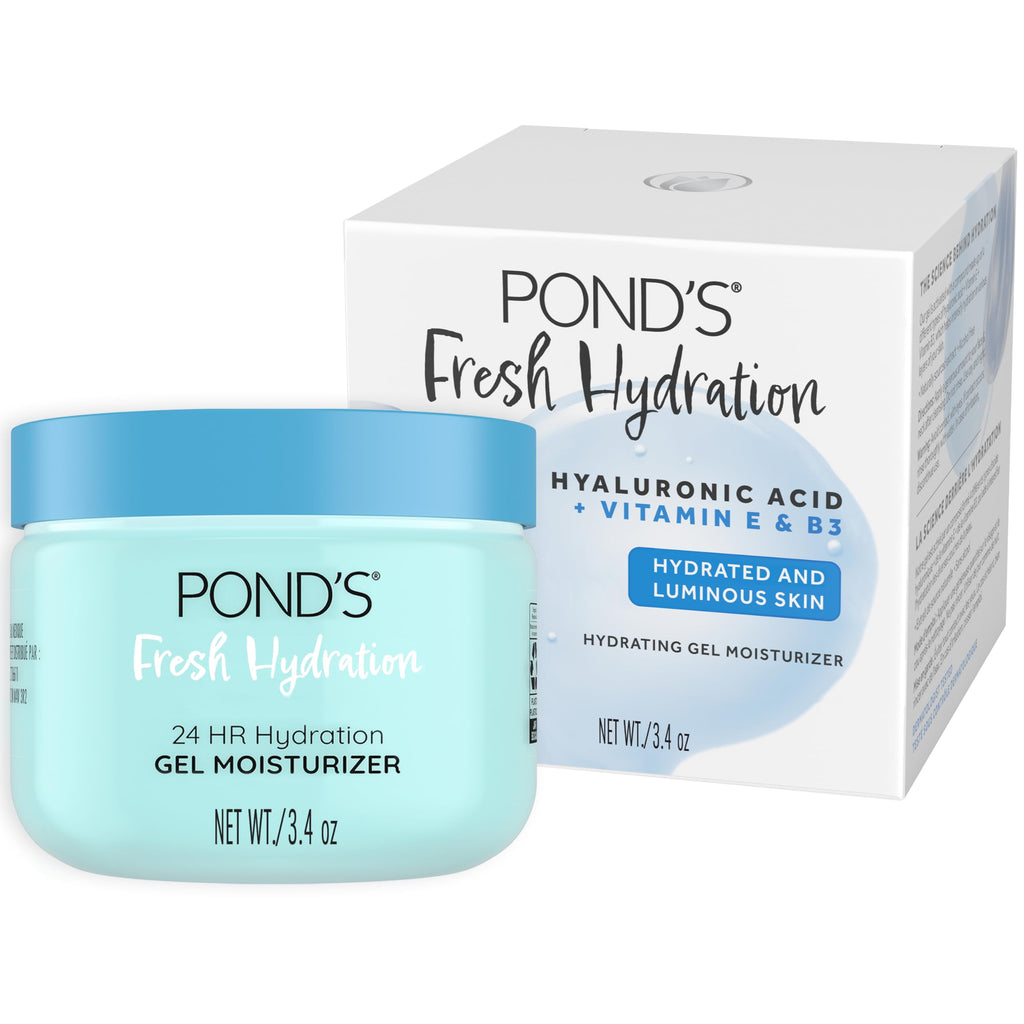POND’S Fresh Hydration Gel Moisturizer – 24 HR Hydration with Vitamin E, Hyaluronic Acid & Vitamin B3 – Alcohol & Oil