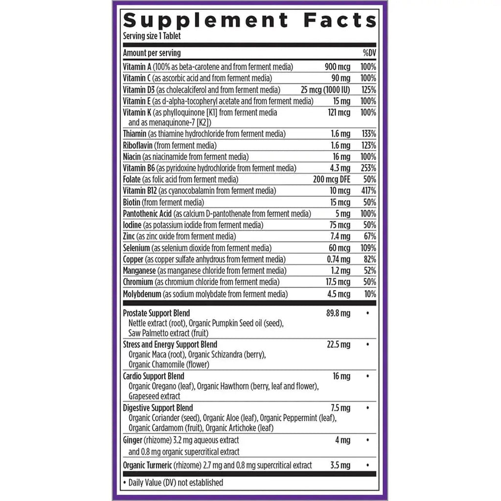 New Chapter Men's Multivitamin, Every Man's One Daily 40+, Fermented with Probiotics + Saw Palmetto + B Vitamins + Vitamin D3 + Organic New Chapter Au supplements