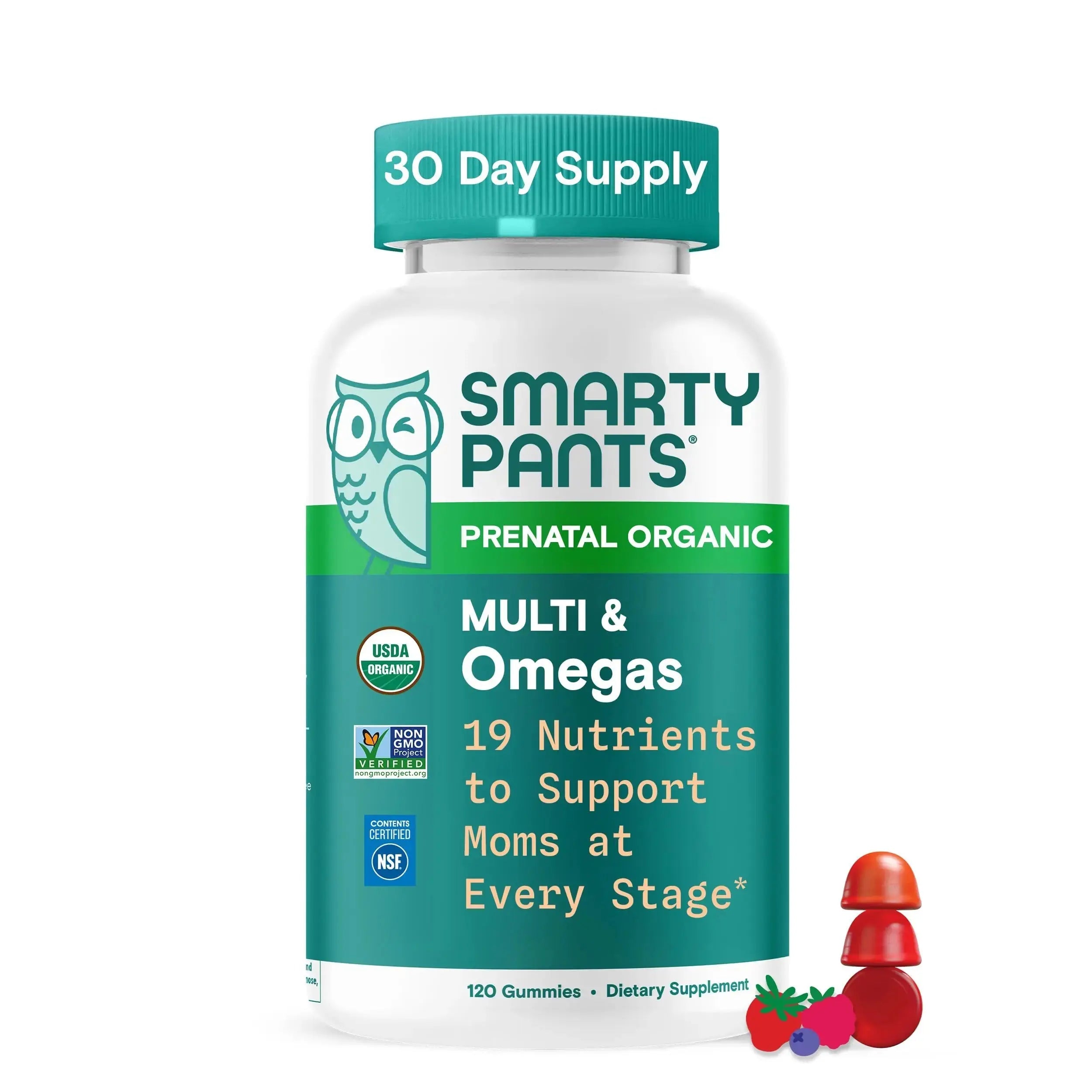 SmartyPants Organic Prenatal Vitamins for Women, Multivitamin Gummies: Biotin, Methylfolate, Omega 3 (ALA), Vitamin D3, C, Vitamin B12, B6, A, K2 & Zinc SmartyPants Au supplements