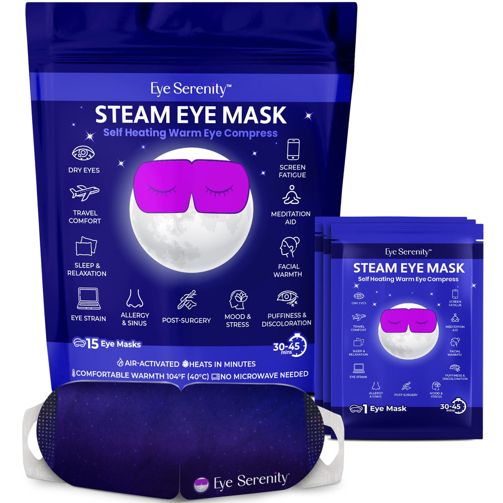 Steam Eye Mask, Self Heating Warm Compress for Dry Eyes I Heated Fast Relief for Stye, Puffy Sensitive Eyes, Moist Heat, Easter Basket Stuffers