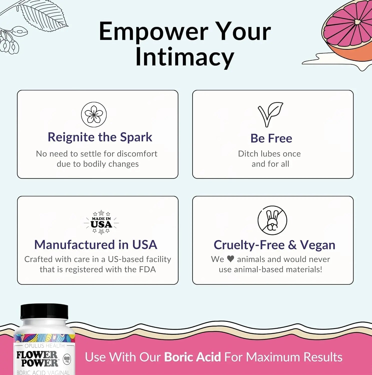 Flower Power ‘She Juicy’ Supplement for Vaginal Health | Slippery Elm Bark | Feminine Flower Power Au supplements
