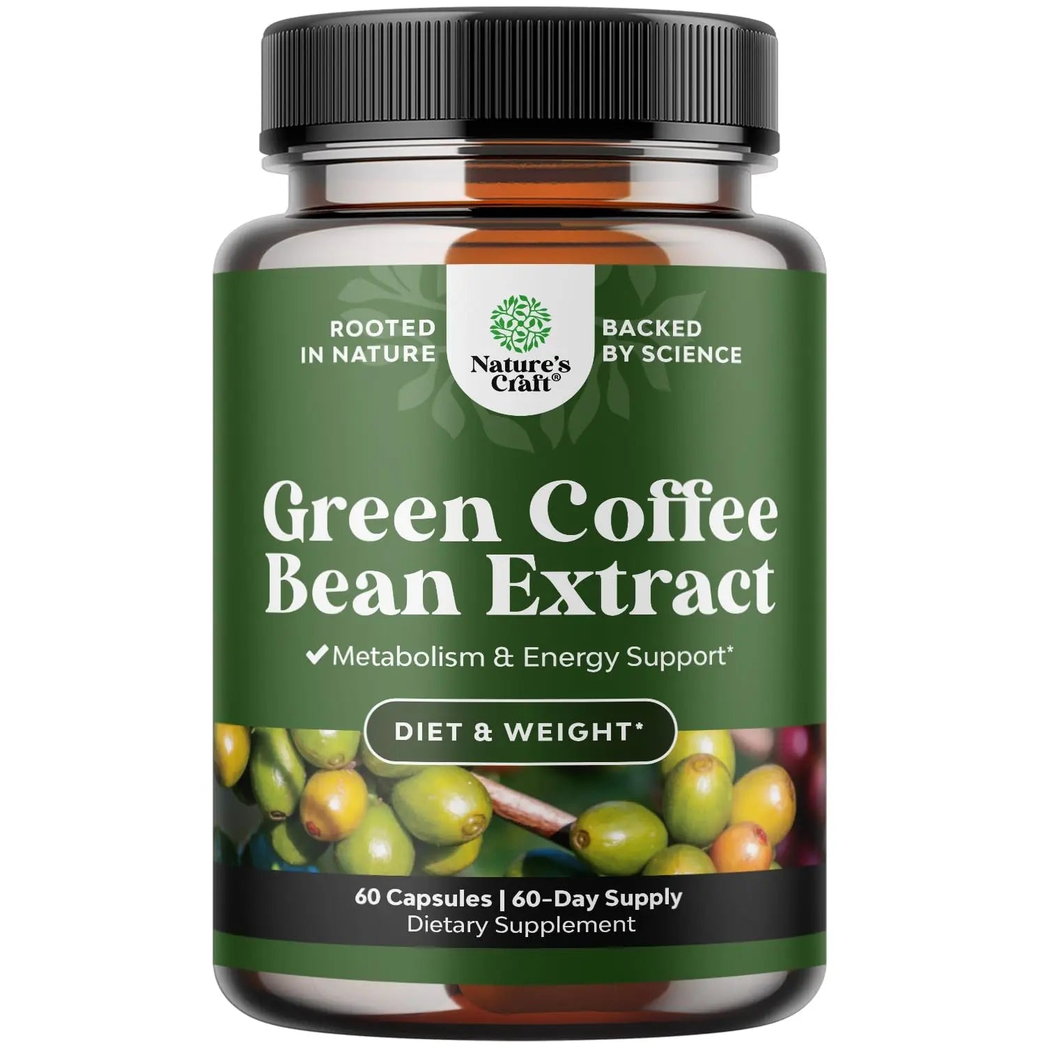 Pure Green Coffee Bean Extract - Super Energizing Green Coffee Extract with 50% Chlorogenic Natures Craft Au supplements
