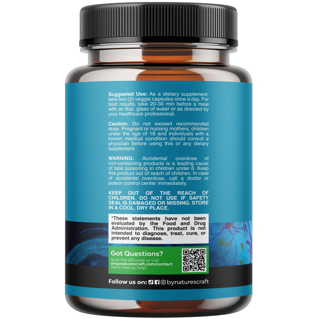 Nootropic Brain Supplement for Memory and Focus Support - Vitamins for Mental Support & Clarity with Bacopa Monnieri, VIT A, B6, Riboflavin, Niacin