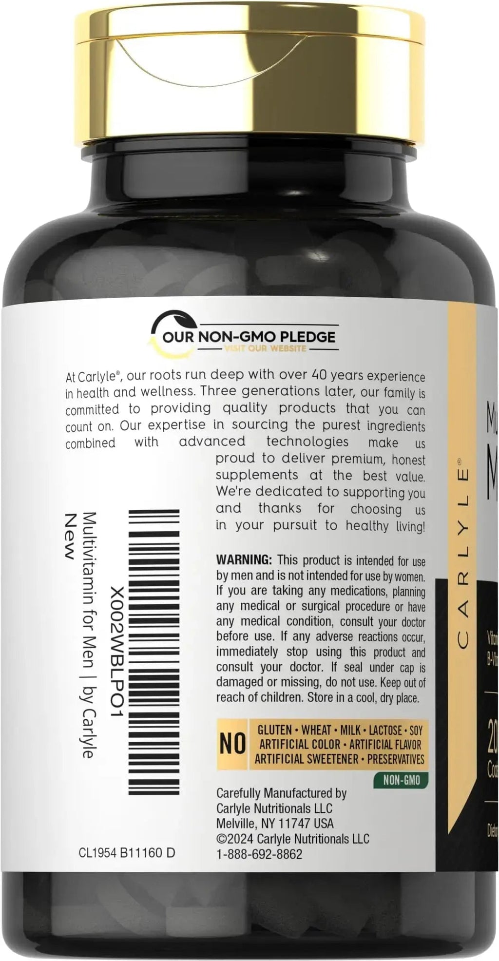 Carlyle Multivitamin for Men 50+ | 200 Count | with B Vitamins, Vitamin D, Magnesium & Zinc | Non-GMO, Gluten Free Supplement Carlyle Au supplements