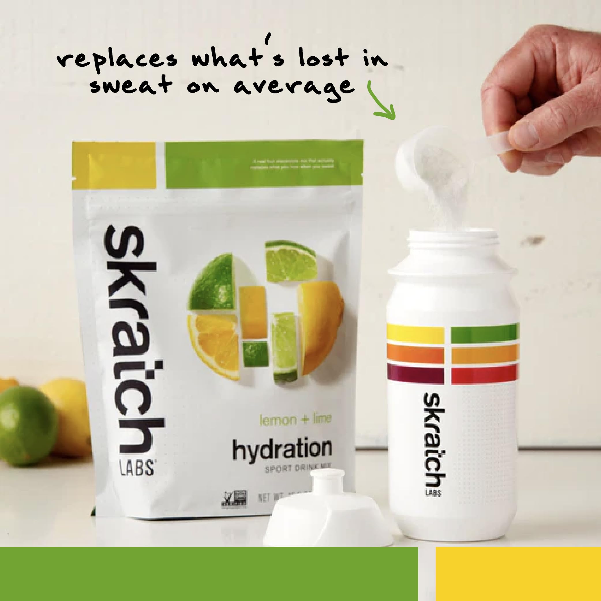 Skratch Labs Hydration Sports Drink Mix – Real‑Fruit Electrolyte Powder for Fast Hydration & Endurance | Lemon & Lime | 20 Servings | Vegan, Non‑GMO, Clean Ingredients