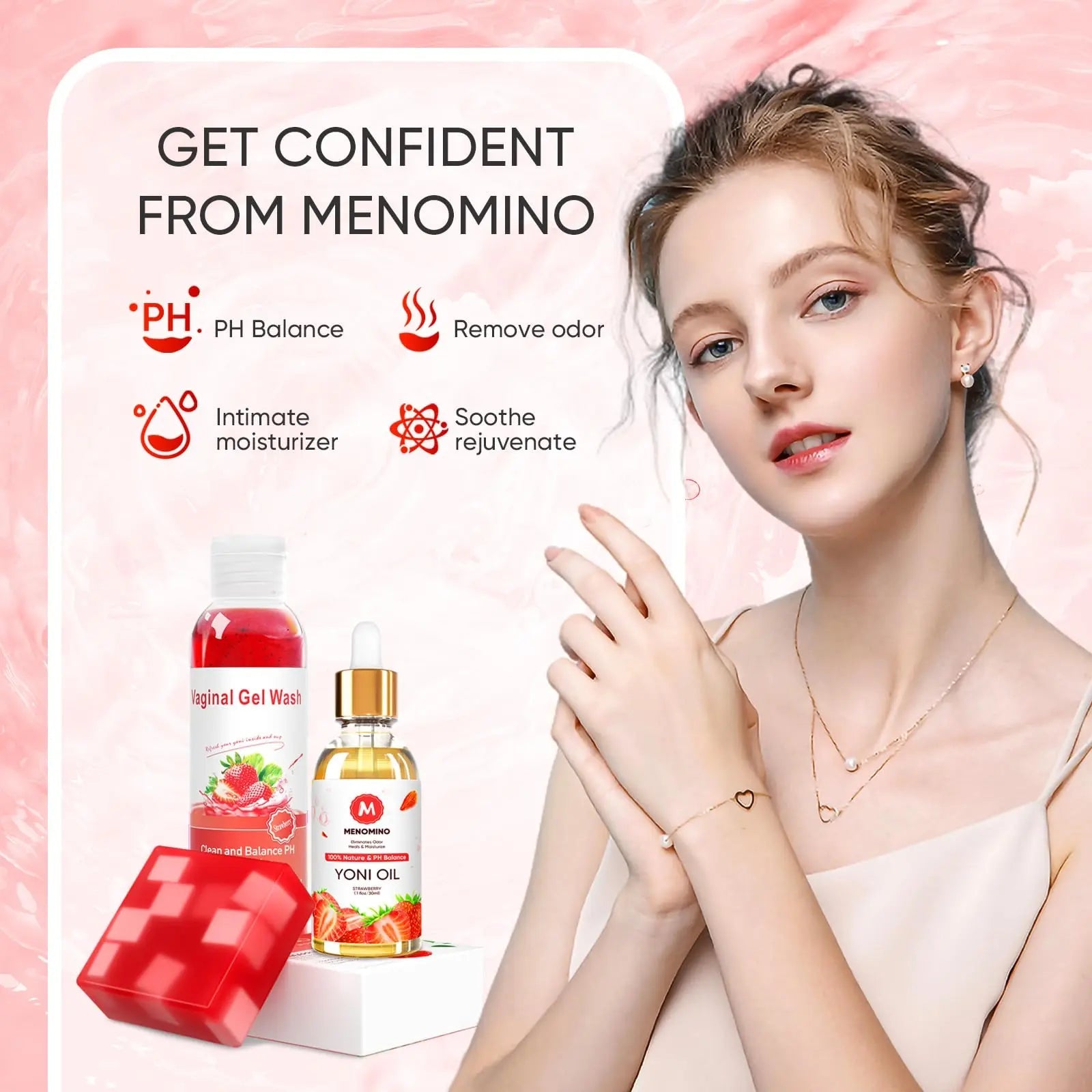 Feminine Wash & Yoni Soap Bar & Yoni Oil for Women pH Balance, Yoni Wash for Vaginal Moisturizing MENOMINO Au supplements