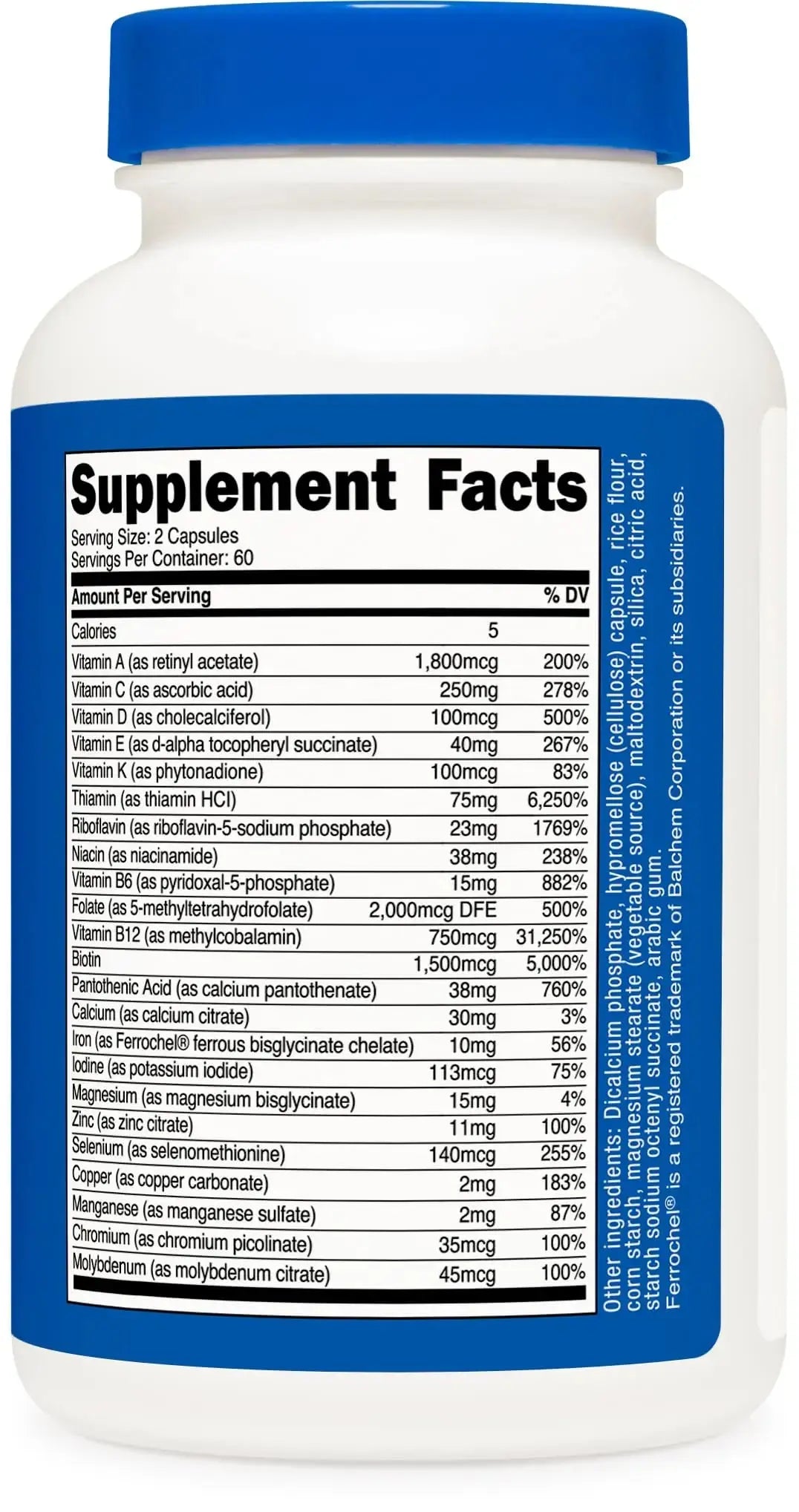 Nutricost Methylated Multivitamin 120 Capsules, 60 Servings - 23 Vitamin & Minerals Per Serving Nutricost Au supplements