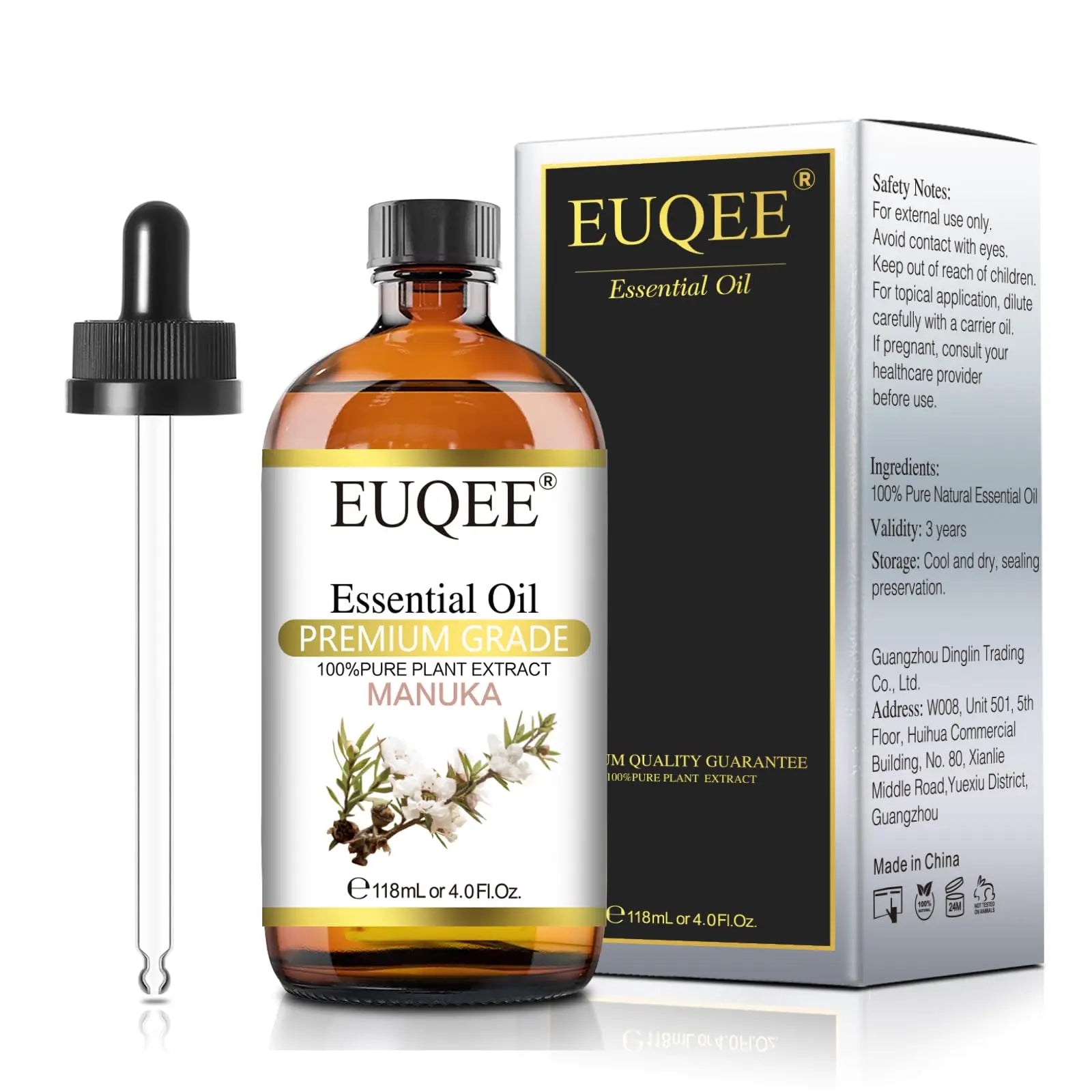 EUQEE Manuka Essential Oil 118ml Large Capacity Pure Manuka Oil with Glass Dropper for Skin EUQEE Au supplements