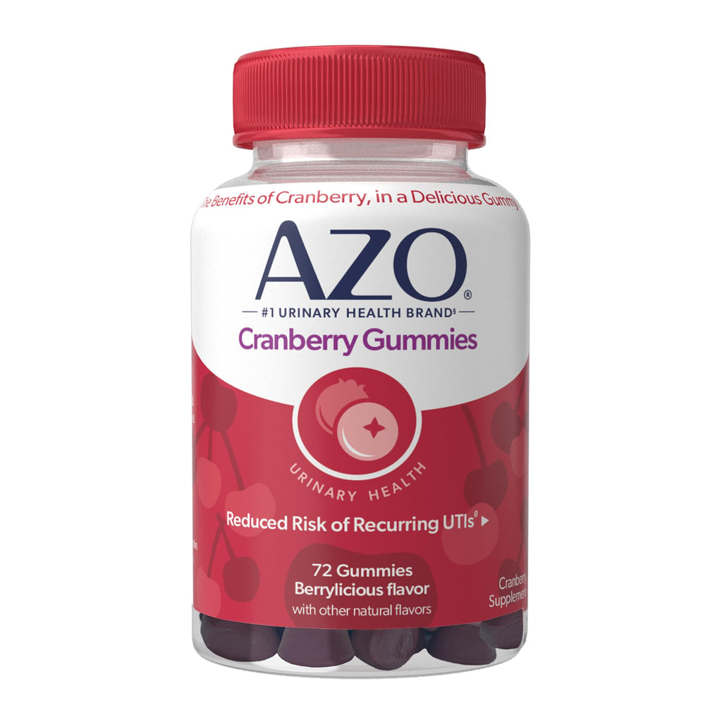 AZO Cranberry Urinary Tract Health Gummies Dietary Supplement, 2 Gummies = 1 Glass of Cranberry Juice, Helps Cleanse & Protect