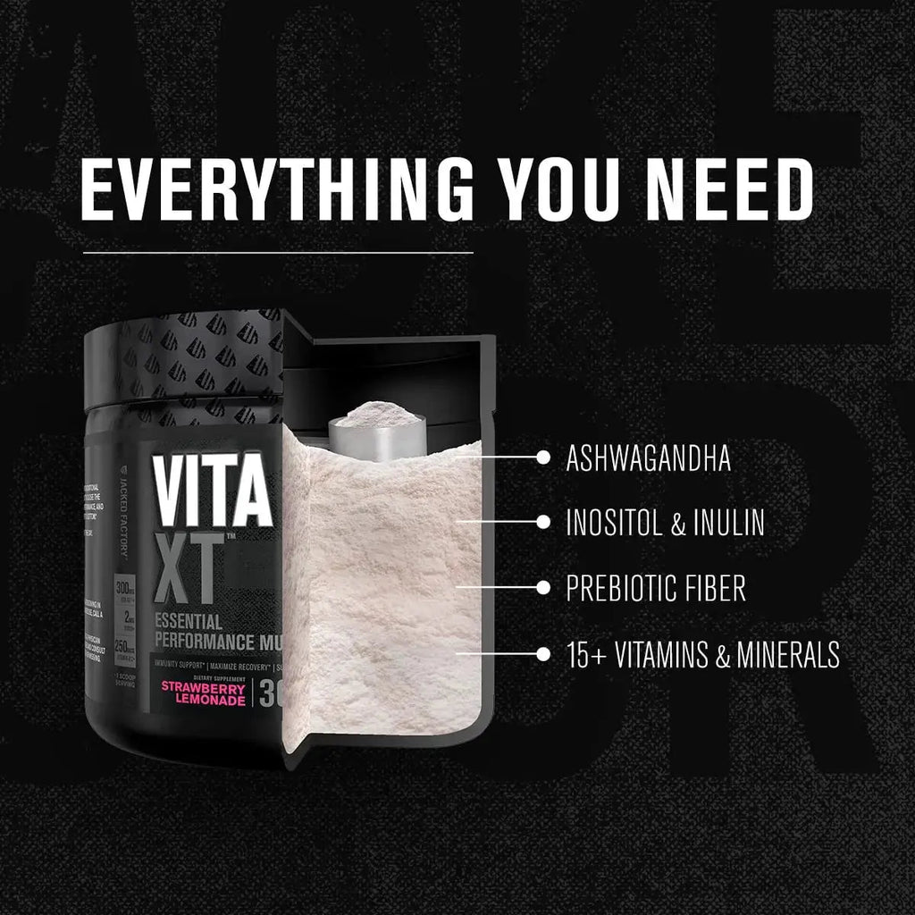 Jacked Factory Vita XT Performance Vitamin Powder - Daily Multivitamin Powder for Men with KSM-66 Ashwagandha, Prebiotic Fiber Jacked Factory Au supplements