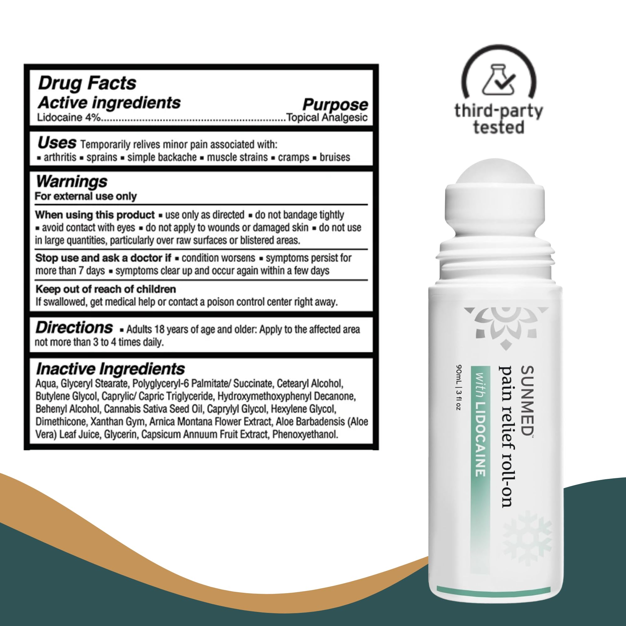 SUNMED Lidocaine 4% Roll-On Pain Relief – Targeted Topical Hemp Oil Extract for Muscle, Joint & Discomfort Relief – Portable Recovery Solution for Athletes – Quick Numbing Action, 3oz SUNMED Au supplements