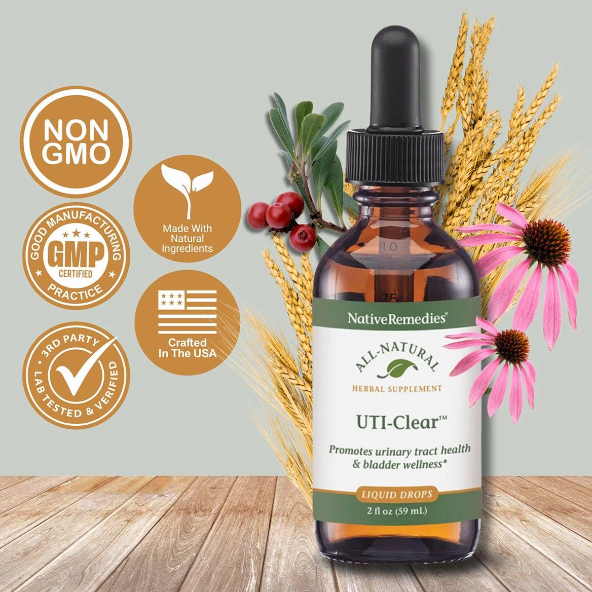 Native Remedies UTI-Clear for Urinary Tract and Bladder Health, 59 ml Native Remedies Au supplements