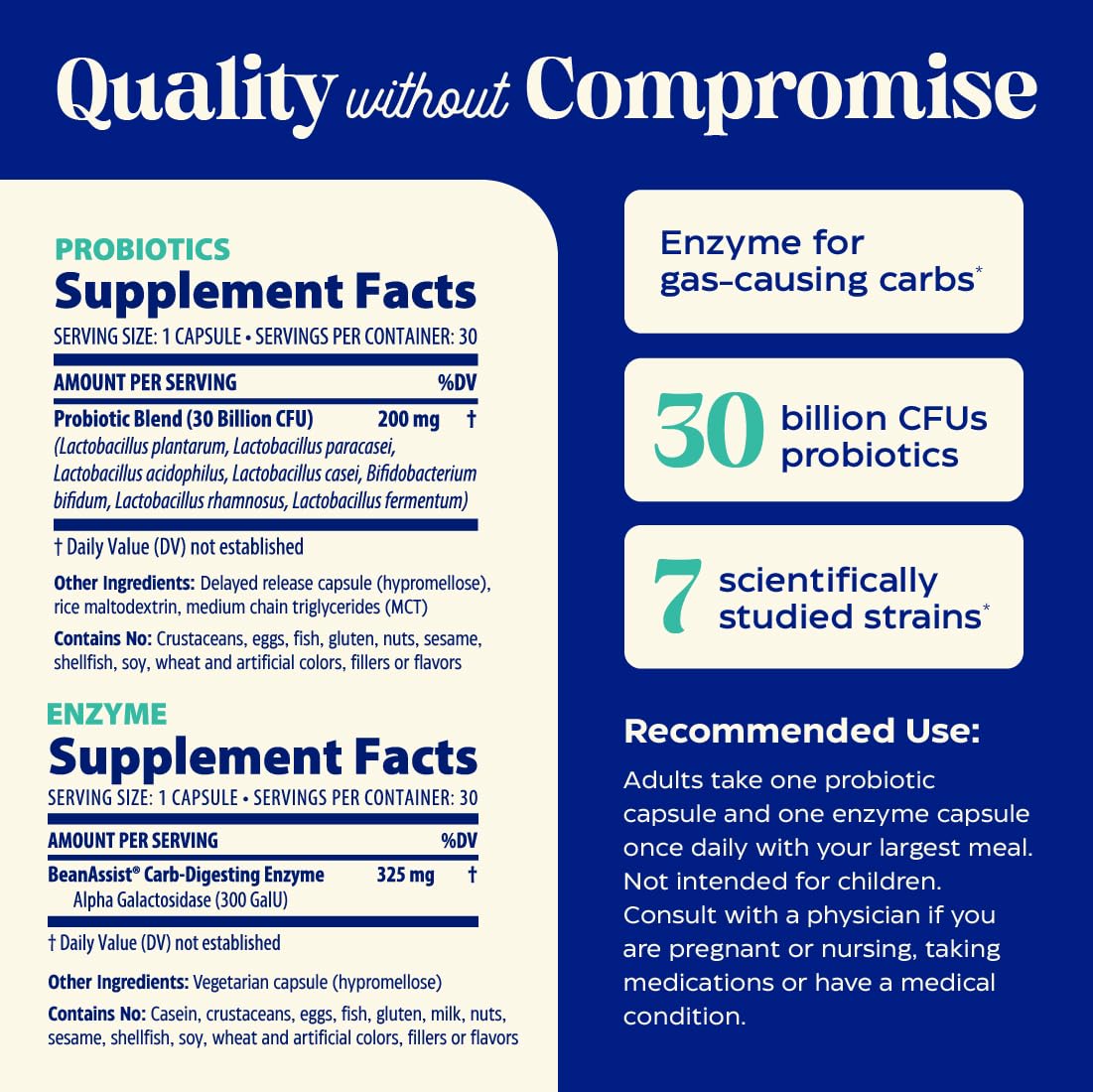 Enzymedica Dinner Duo for Gas & Bloating – Probiotics + Digestive Enzyme Packets for Occasional Gas, 30B CFU of 7 Live Strains, Vegetarian – 30 Daily Packs Enzymedica Au supplements