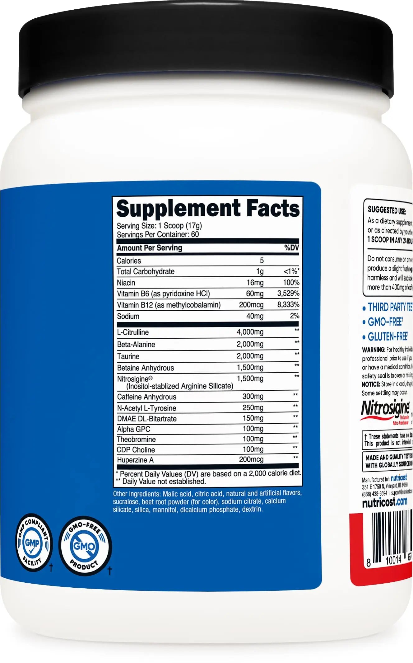 Nutricost Pre-X Xtreme Pre-Workout Complex Powder, Fruit Punch, 60 Servings, Vegetarian, Non-GMO and Gluten Free Nutricost Au supplements