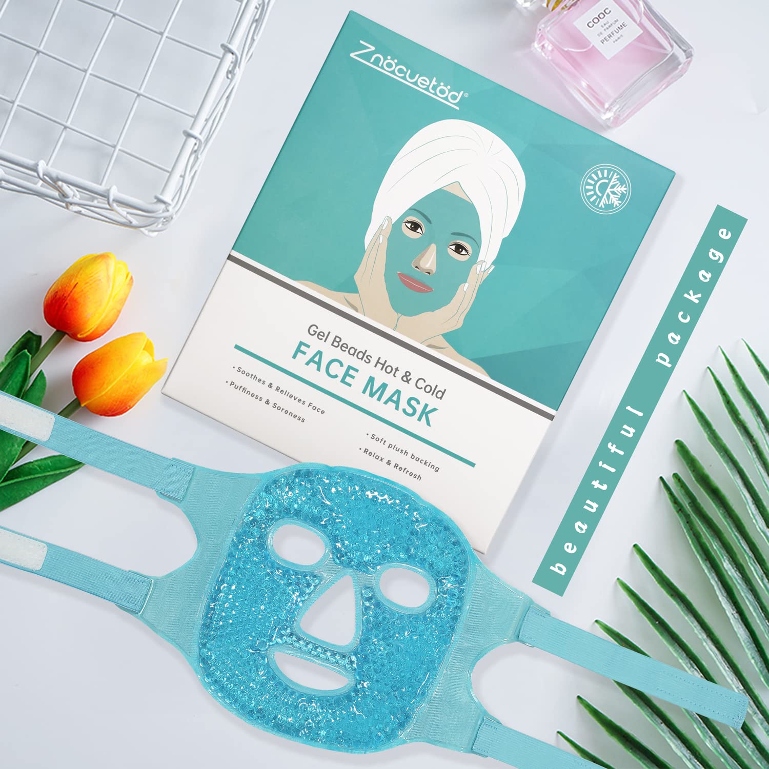 Cold Face Eye Mask Ice Pack Reduce Facial Puff, Dark Circles, Gel Hot Heat Cold Compress Pack, Face SPA Gift for Woman Sleeping