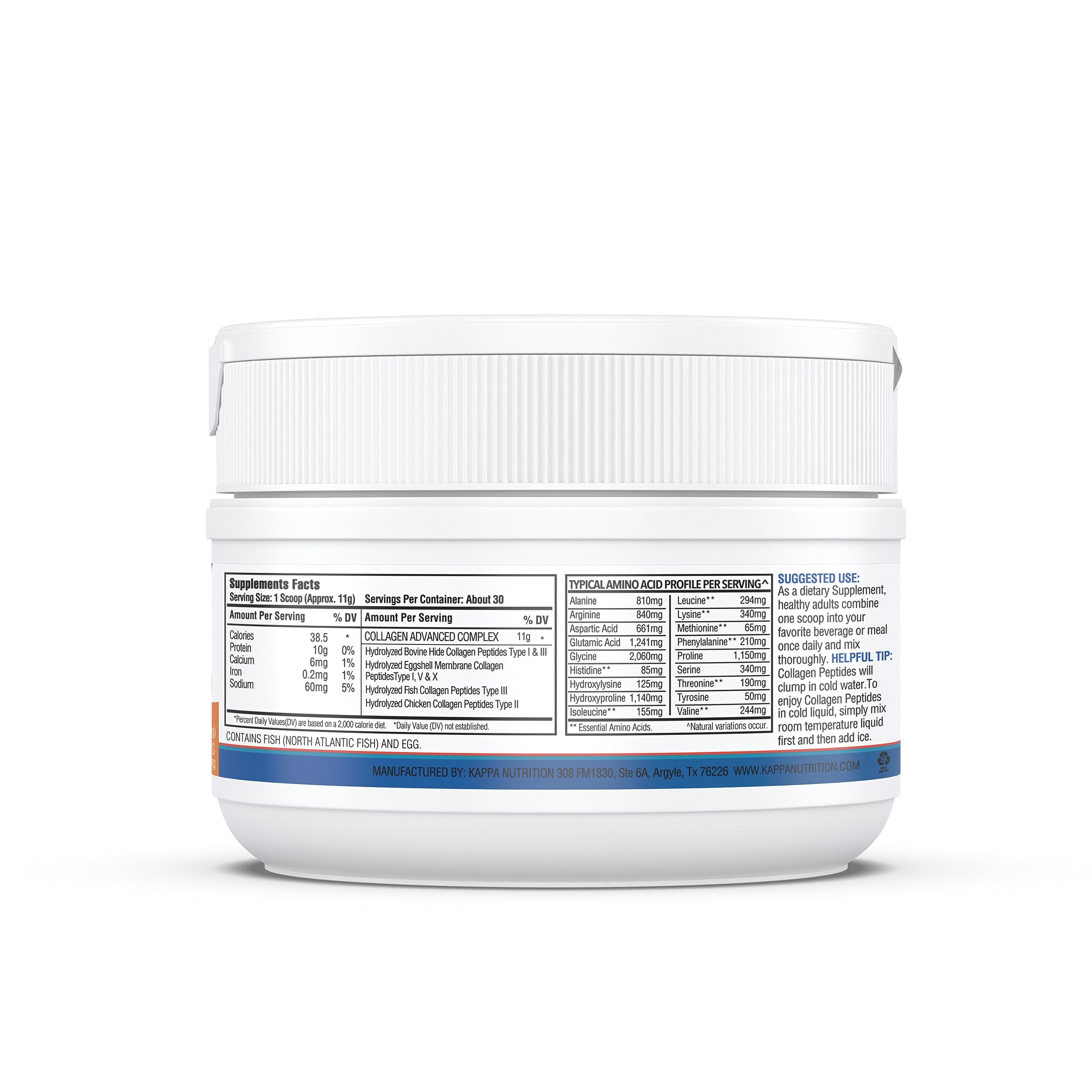 KAPPA NUTRITION Collagen Peptides Powder, 5 in 1 Multi-Collagen Advanced Complex with Hydrolyzed Collagen Peptides, Supports Skin, Hair, Nails, Joints & Bones / 30 Servings KAPPA NUTRITION Au supplements