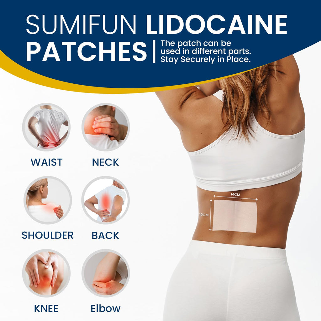 Sumifun 4% Lidocaine Patches Maximum Strength - 30 Count Pain Relief Patches for Back, Shoulder, Elbow, Knee, Muscle & Joint - Lower Back Pain Relief Products - Pain Patches Maximum Strength Lidocaine Sumifun Au supplements