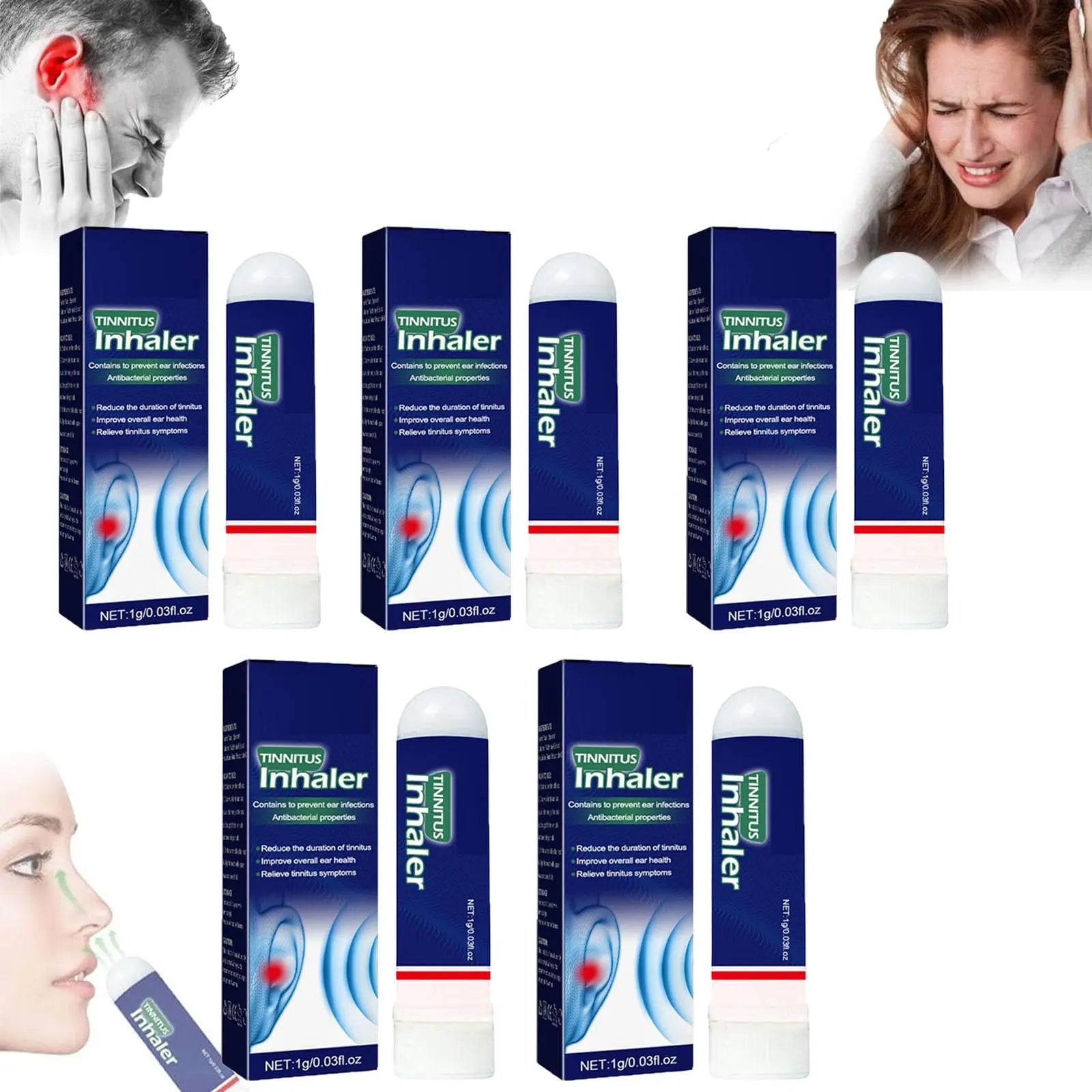 3/5/8PCS Echo Ease Tinnitus Inhaler, Tinnitus Relief for Ringing Ears Device, Auricalm Tinnitus Dailebao Au supplements