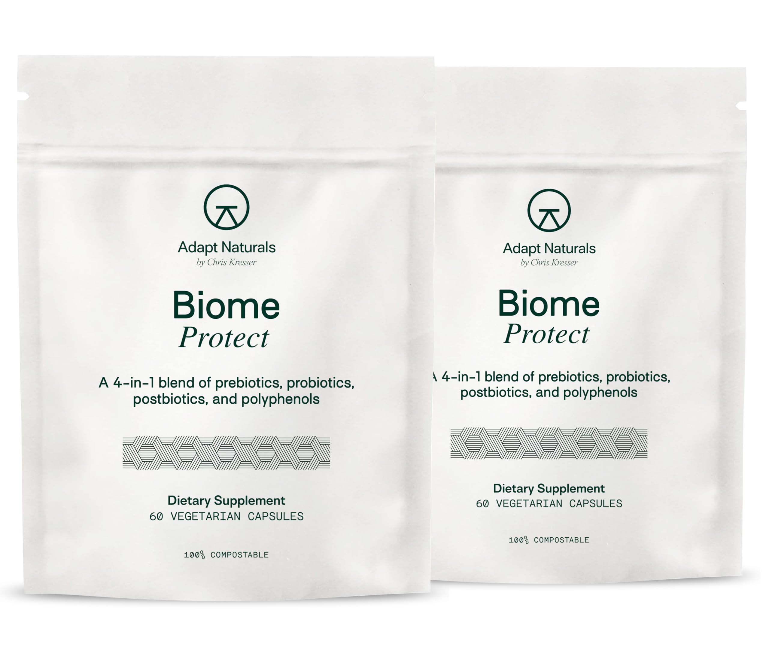 Adapt Naturals 4-in-1 Biome Protect Prebiotics, Probiotics Supplement Postbiotics & Polyphenols for Microbiome, Gut Health & Defense
