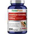 NusaPure American Ginseng 10:1 Extract, 500 mg Equivalent to 5000mg - 200 Veggie Capsules (Vegetarian, Non-GMO, Vegan) NusaPure Au supplements