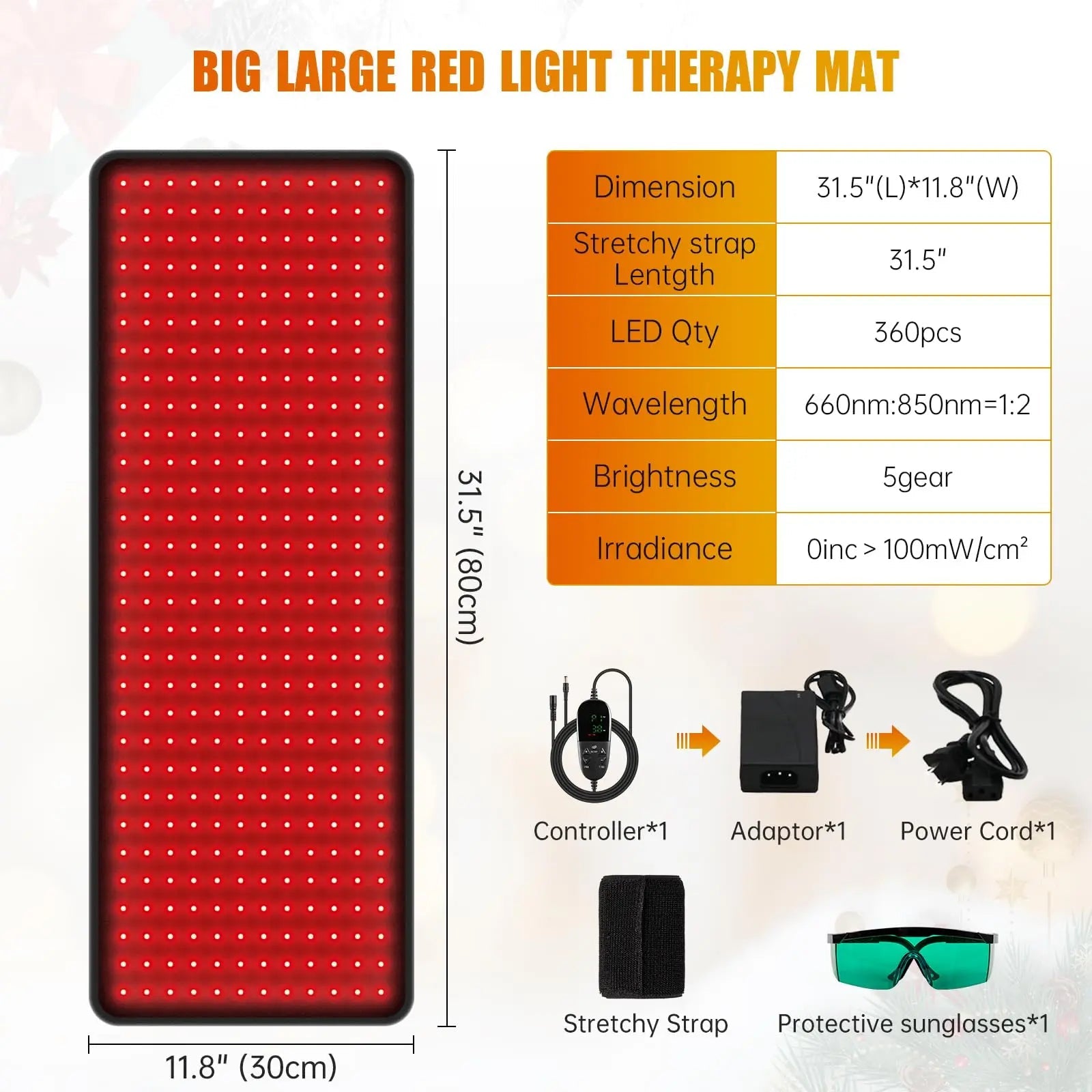 LED Red Light Therapy Pad Upgraded Large Size 660nm Red Light and 850nm Near Infrared Light AOCAAUP Au supplements