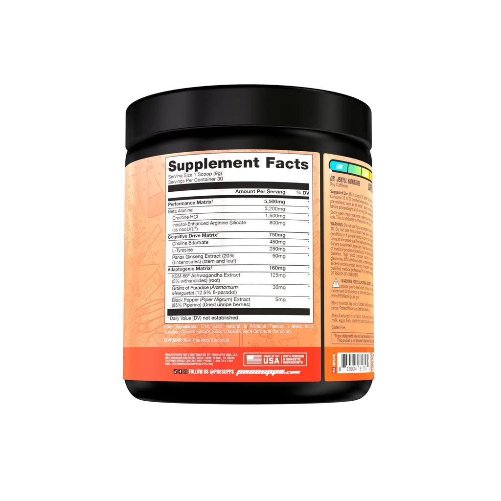 PROSUPPS Dr. Jekyll Signature Pre-Workout Powder, Stimulant & Caffeine Free, Intense PROSUPPS Au supplements