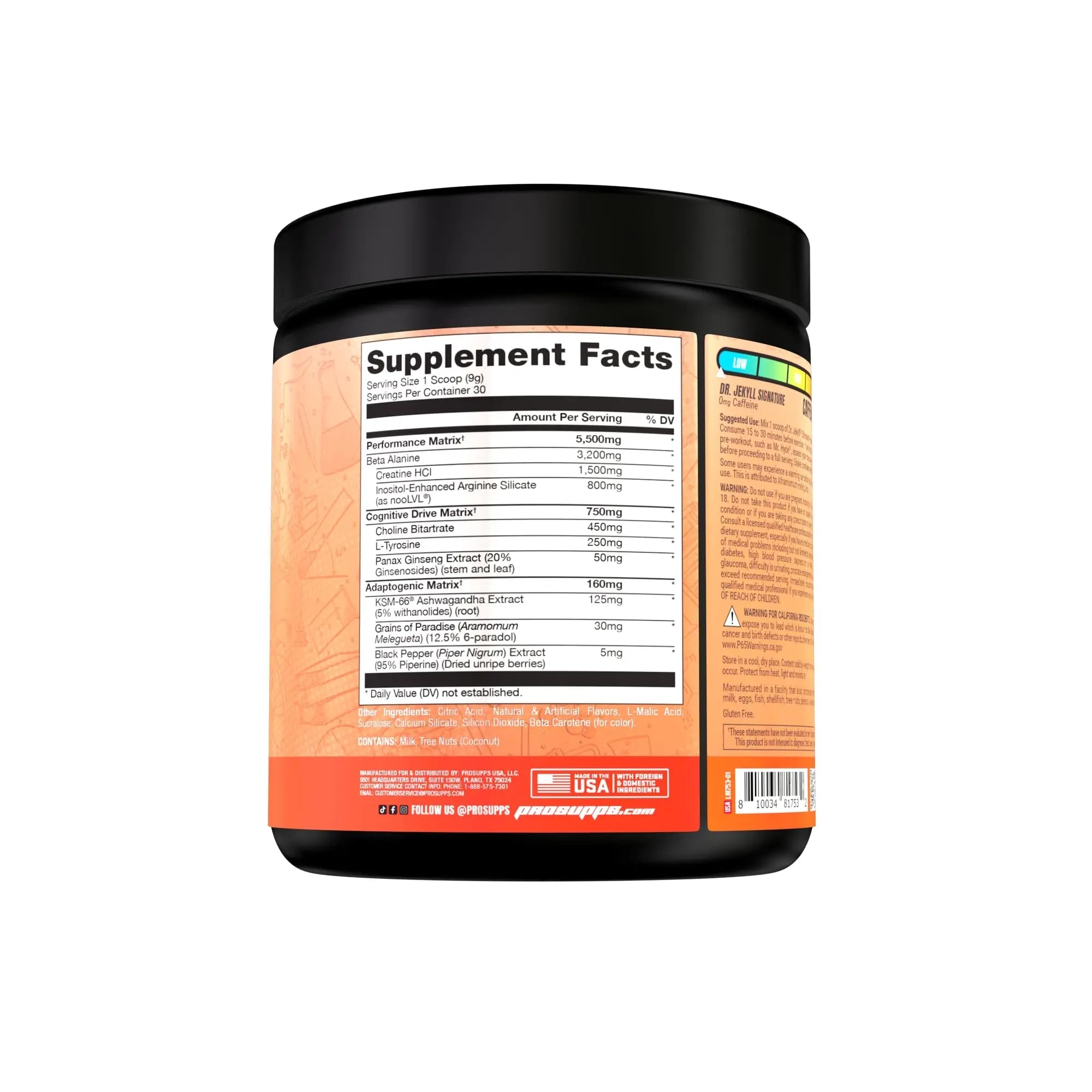PROSUPPS Dr. Jekyll Signature Pre-Workout Powder, Stimulant & Caffeine Free, Intense PROSUPPS Au supplements