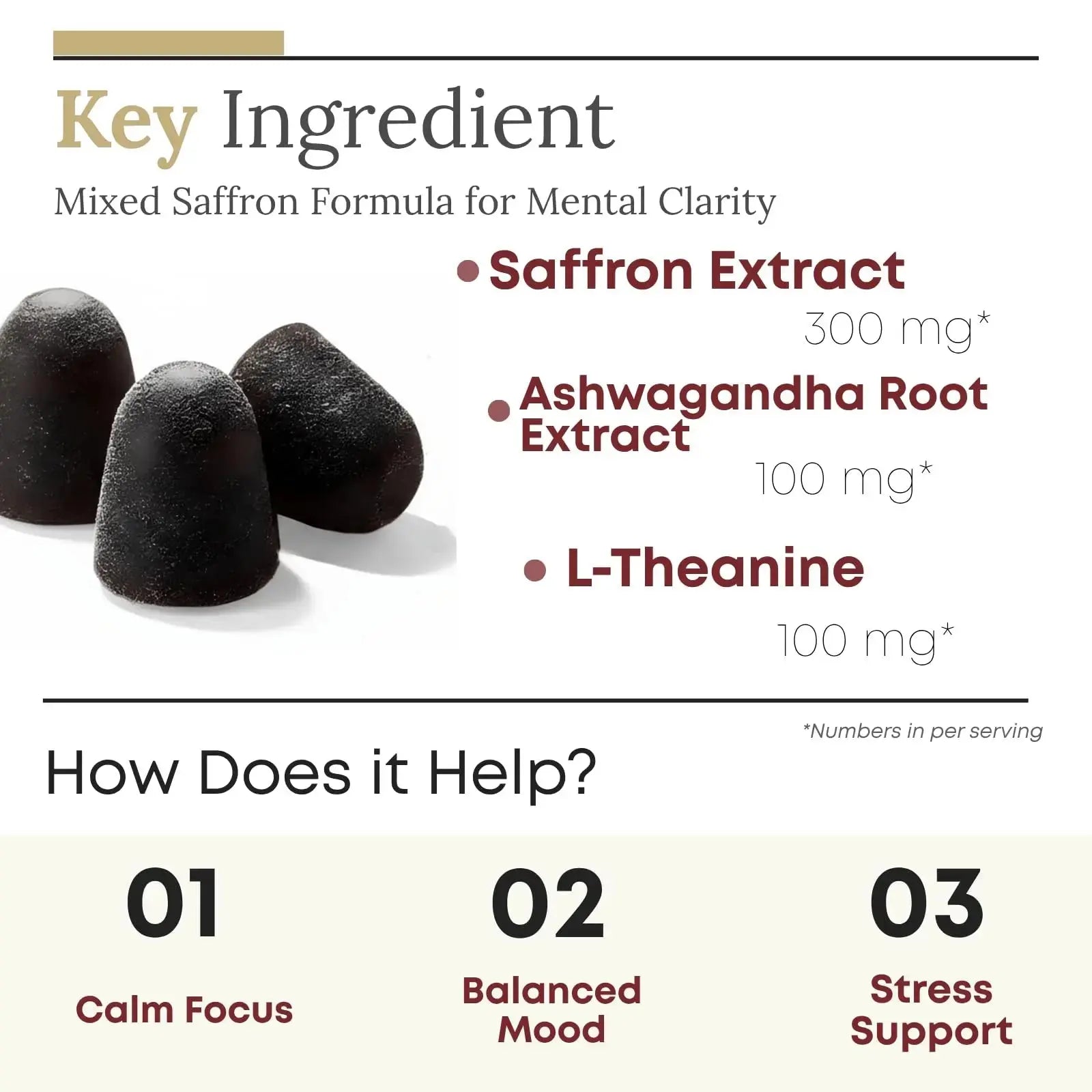 ZAB Saffron Supplements Gummies, Saffron & Rhodiola Rosea Extract Sugar-Free Supplement with Vitamin D3 & B6, Support Mood, Focus ZAB Au supplements