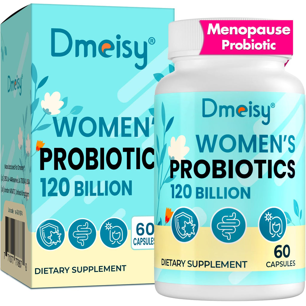 Menopause Supplements for Women, 120 Billion CFU Probiotic, 13-in-1 Herbs Probiotics Complex, for Menopause Relief, Hormone Balance, Hot Flashes, Night Sweats, Mood Swings, Gut & Immunity - 60 Capsule Dmeisy Au supplements