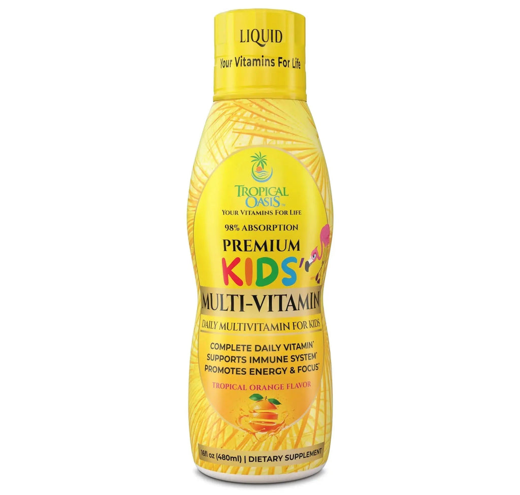 Premium Liquid Multivitamin For Kids | Sugar Free Kids Vitamins | 100% DV of 14 Vitamins for Kids | Multivitamin for Children Ages 4+ | Tropical Oasis Au supplements