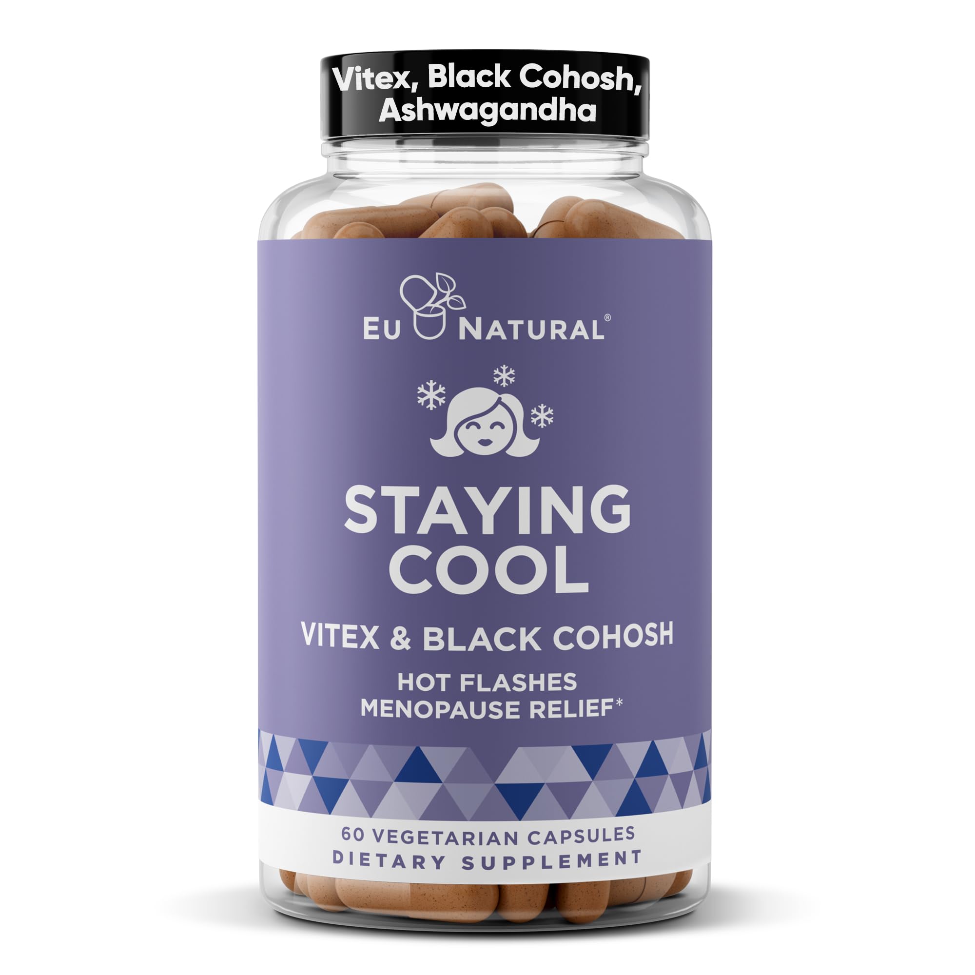 Staying Cool Menopause Supplements for Women – Hormonal Hot Flash Relief, Weight Support, & Night Sweats – Vitex Chaste Tree & Black Cohosh – 60 Vegetarian Soft Capsules Eu Natural Au supplements