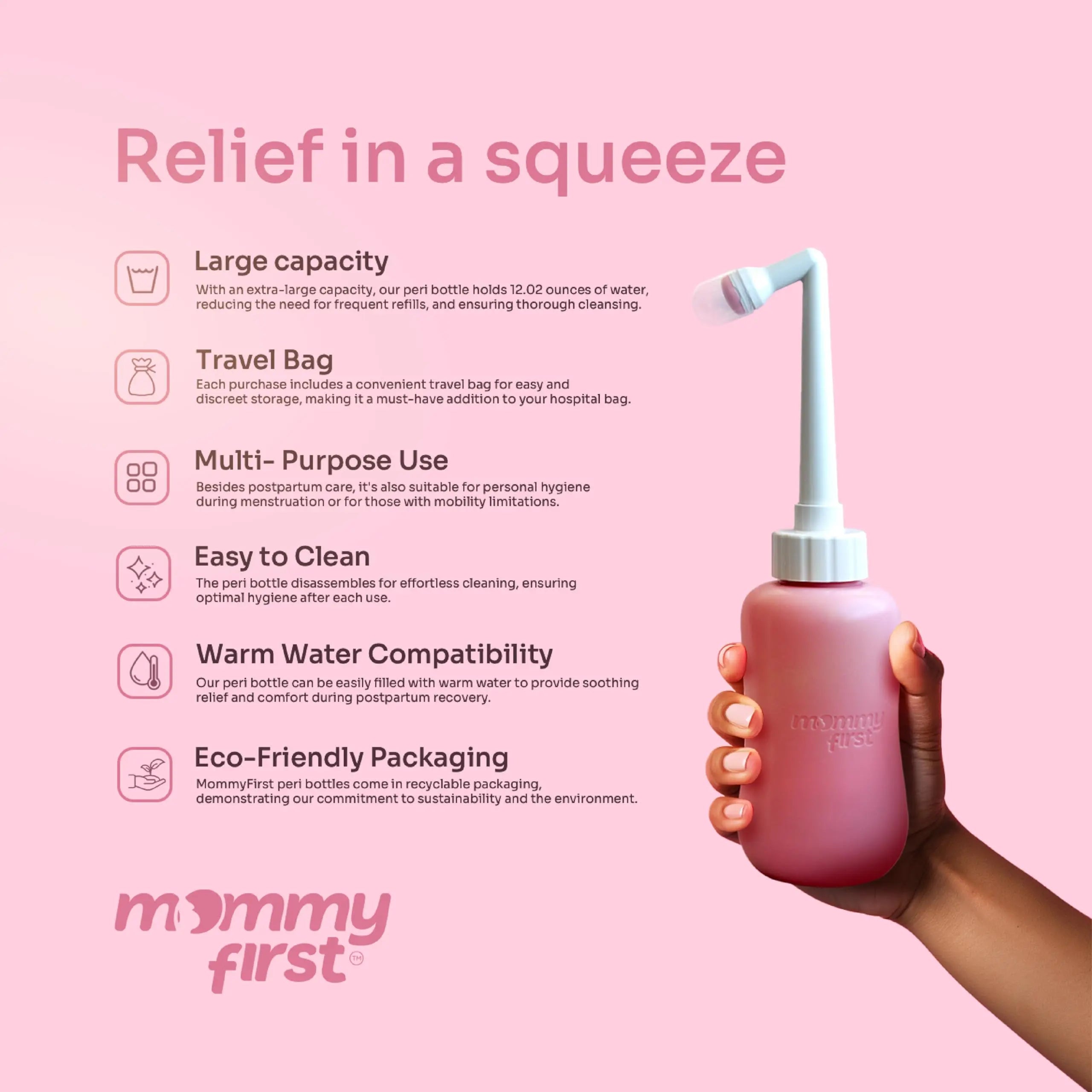Peri Bottle for Postpartum Care from Mommy First™ | Upside Down Bottle for Perineal Cleansing and Recovery Mommy First Au supplements