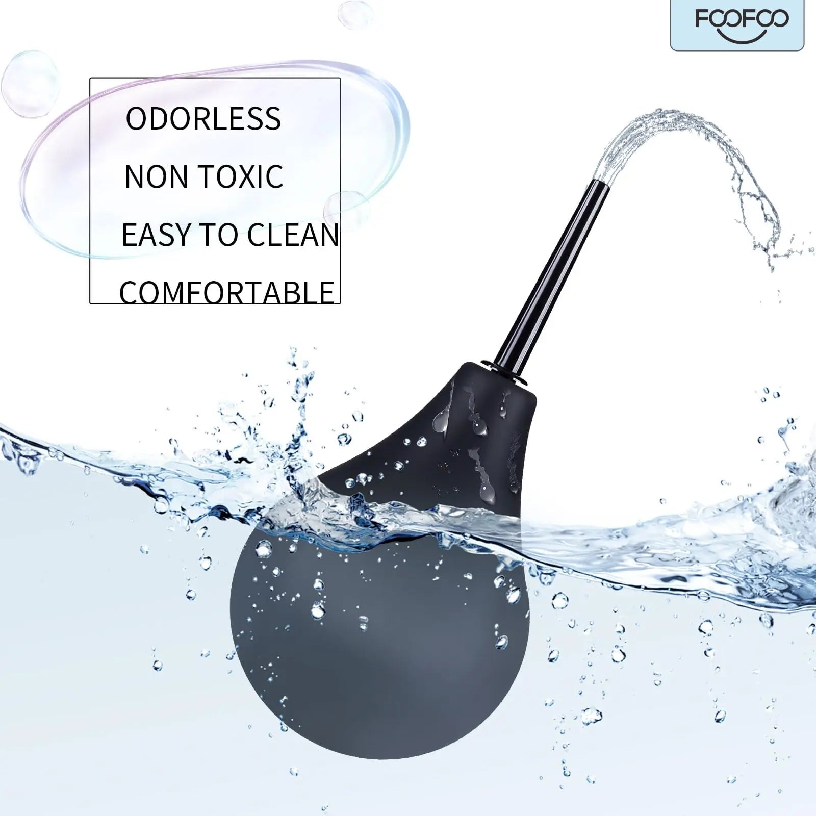 Enema Bulb 7.6oz Douche Enema Kit Includes 4 Nozzles for Women & Men Black with Storage Bag FOOFOO Au supplements