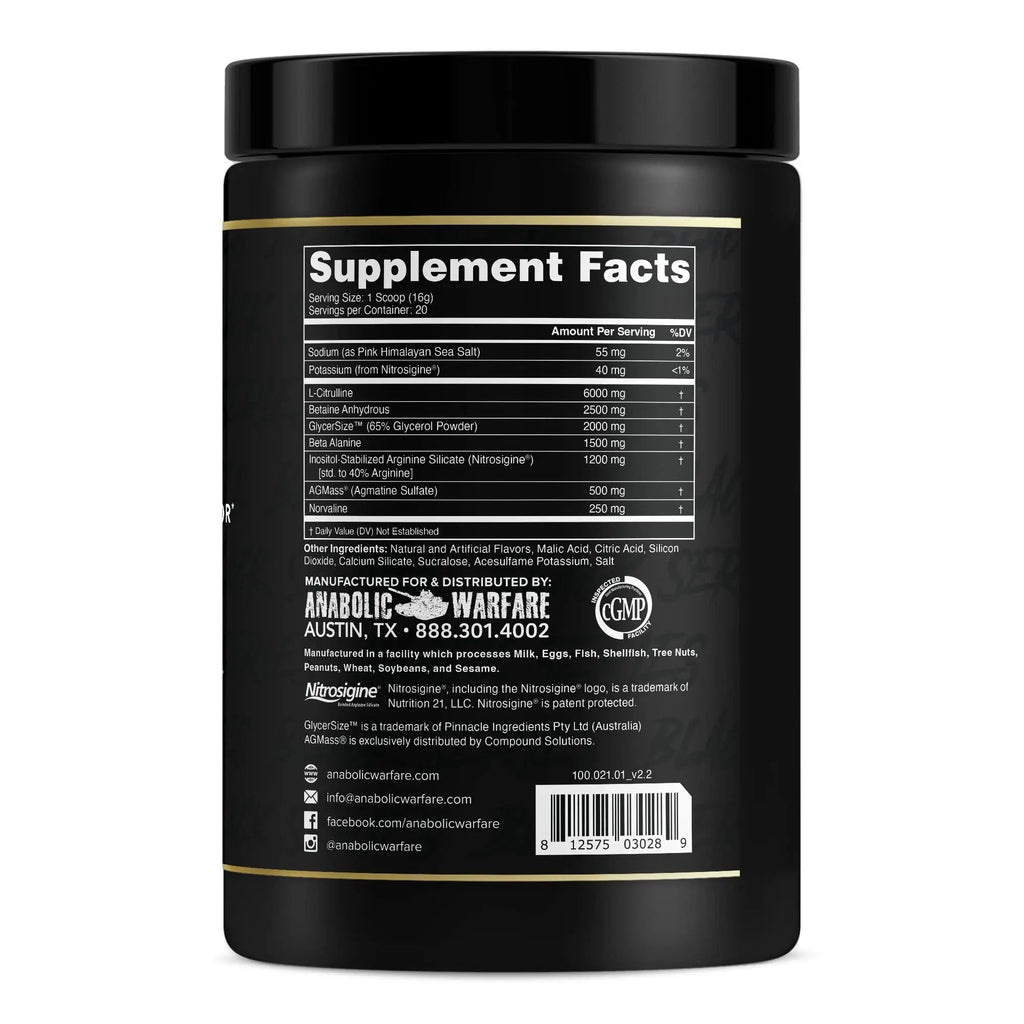 Anabolic Warfare Veiniac Muscle Pump Activator Supplement Stimulant Free Pre-Workout Anabolic Warfare Au supplements