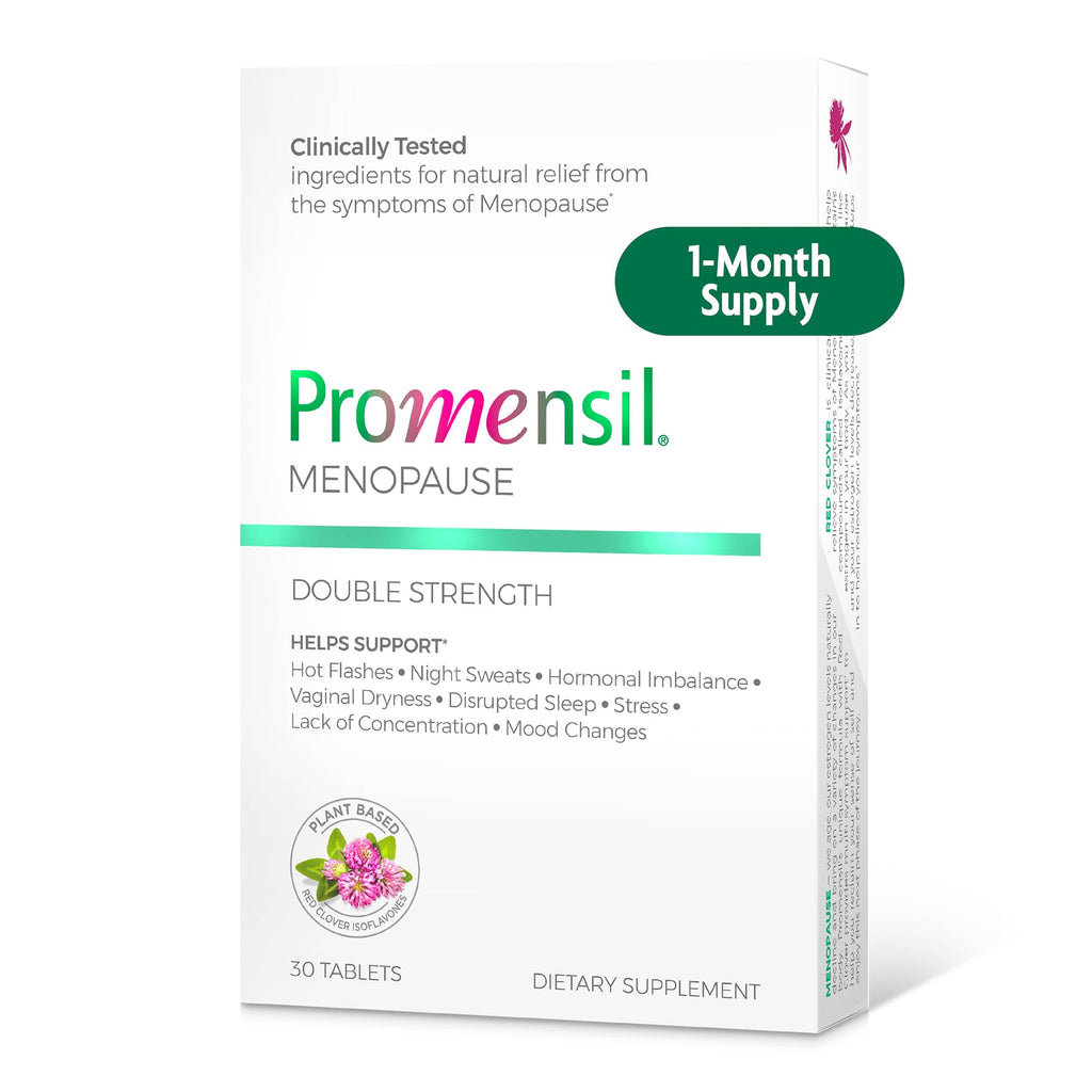 Promensil Menopause Double Strength - Menopause Supplements for Women, Red Clover Isoflavones, Helps Support Hot Flashes, Night Sweats, Restlessness - 30 Count Promensil Au supplements