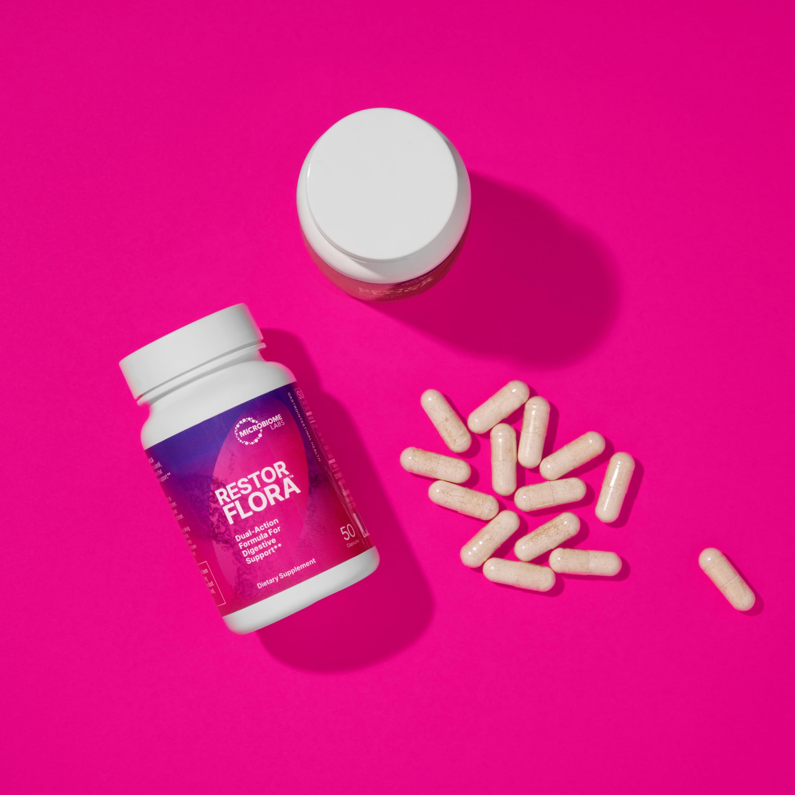 Microbiome Labs RestorFlora - Men's & Women's Probiotics for Digestive Health & Gut Reset - Spore Based Saccharomyces Boulardii Probiotics