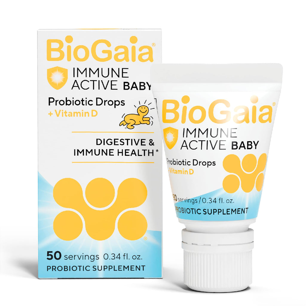 BioGaia Immune Active Baby Probiotic Drops + Vitamin D | for Babies & Toddlers 0-36 Months | Supports Digestive & Immune Health