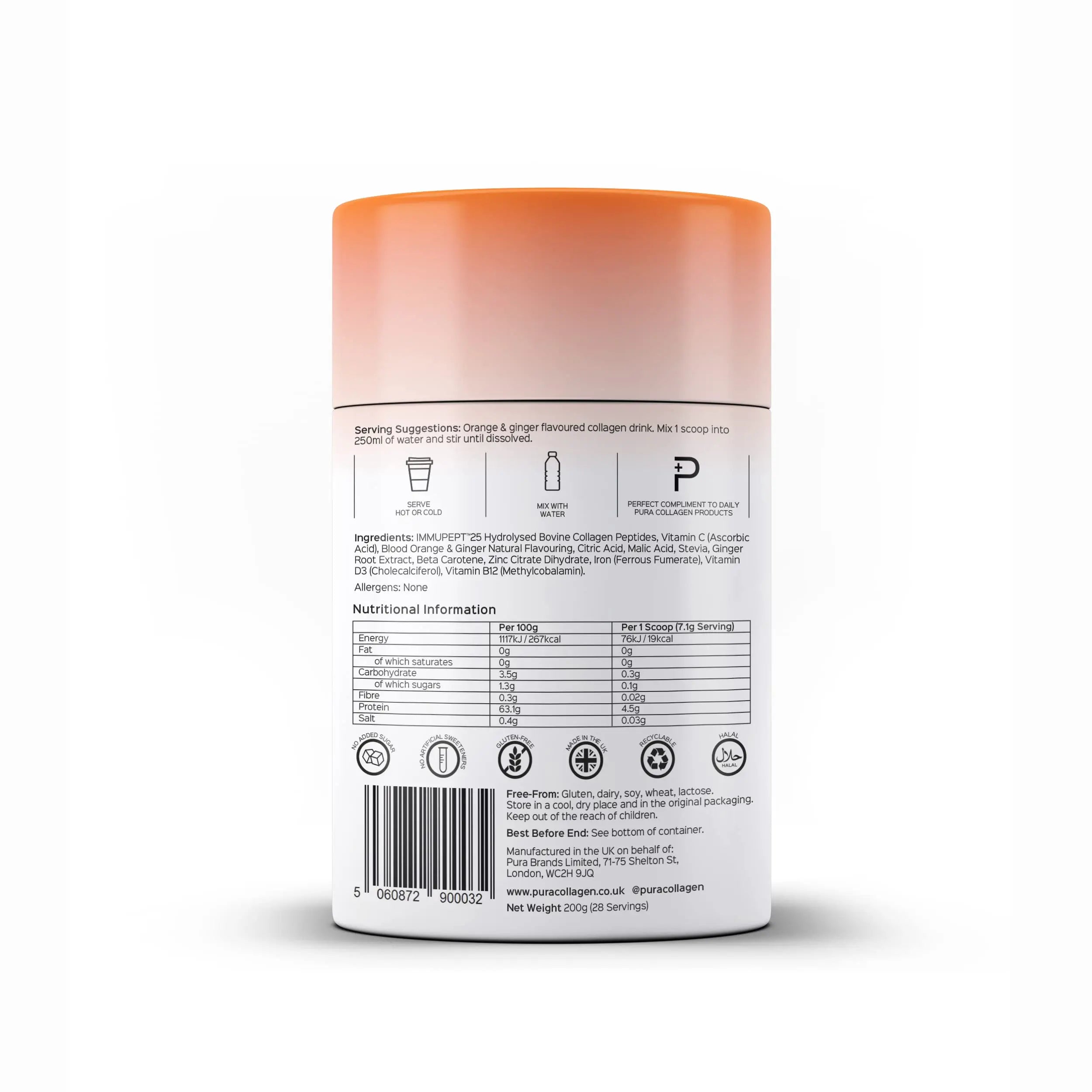 Pura Collagen Powdered Supplement (Protect) 5,000mg Bioactive Collagen Peptides® Pura Collagen Au supplements
