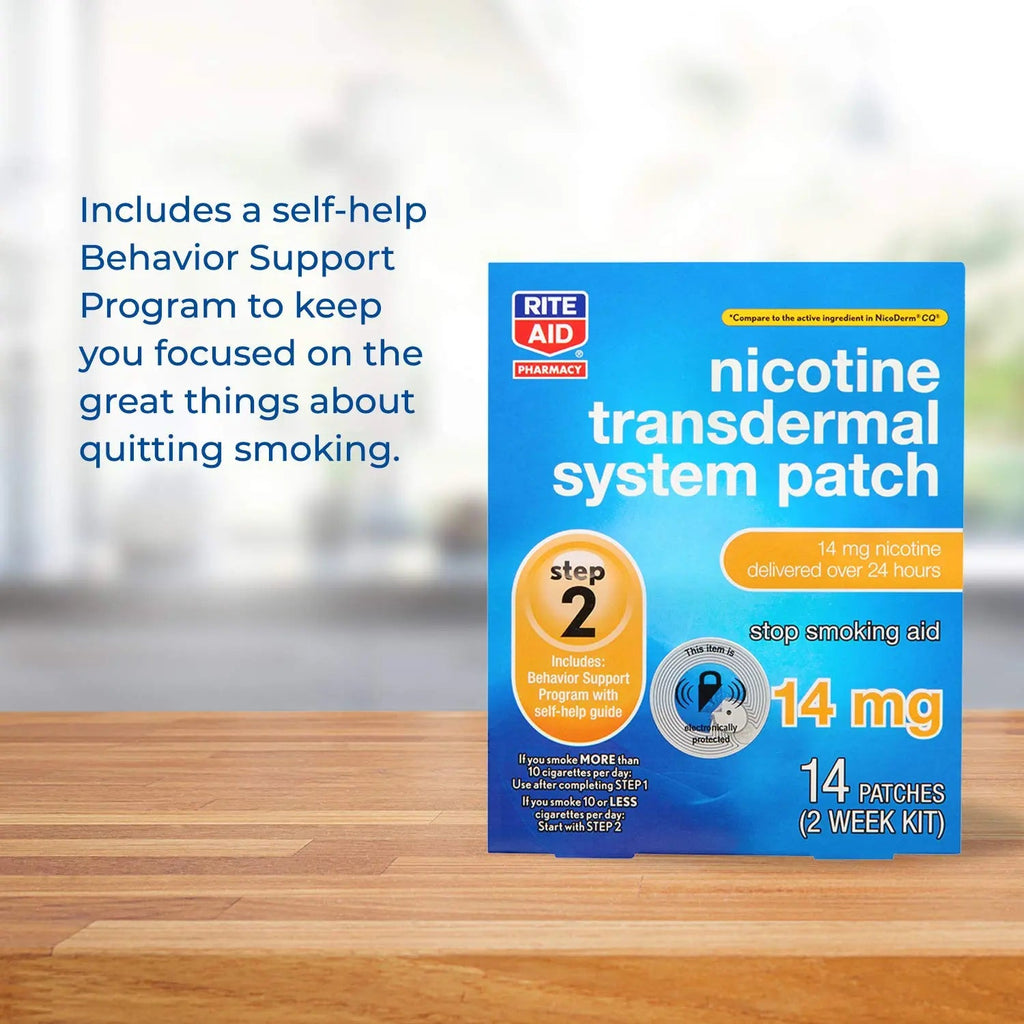 Rite Aid Nicotine Transdermal System Patch, Step 2, 14mg - 14 ct, Nicotine Rite Aid Au supplements