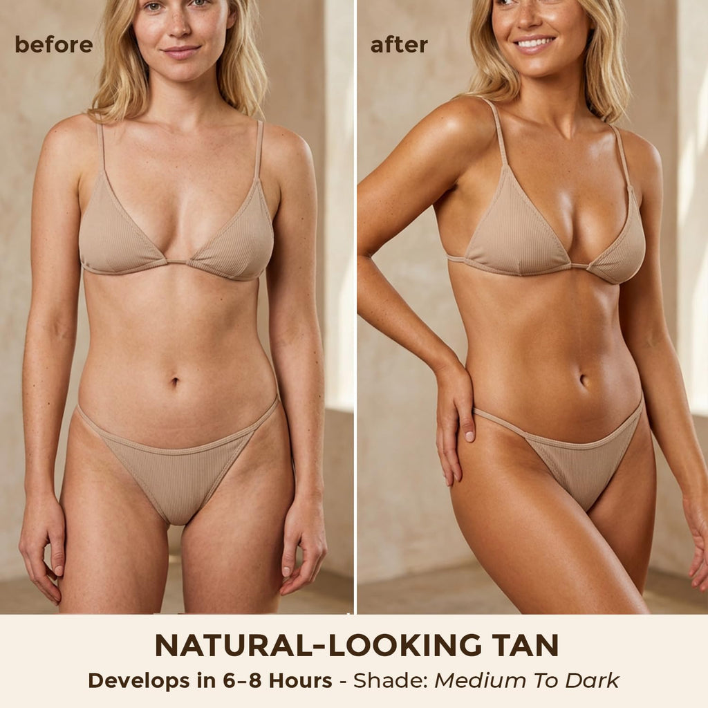 Self Tanner Mousse - USA Made with Natural & Organic Ingredients, Self Tanning Mousse for Dark Fake Tan, Sunless Tanner