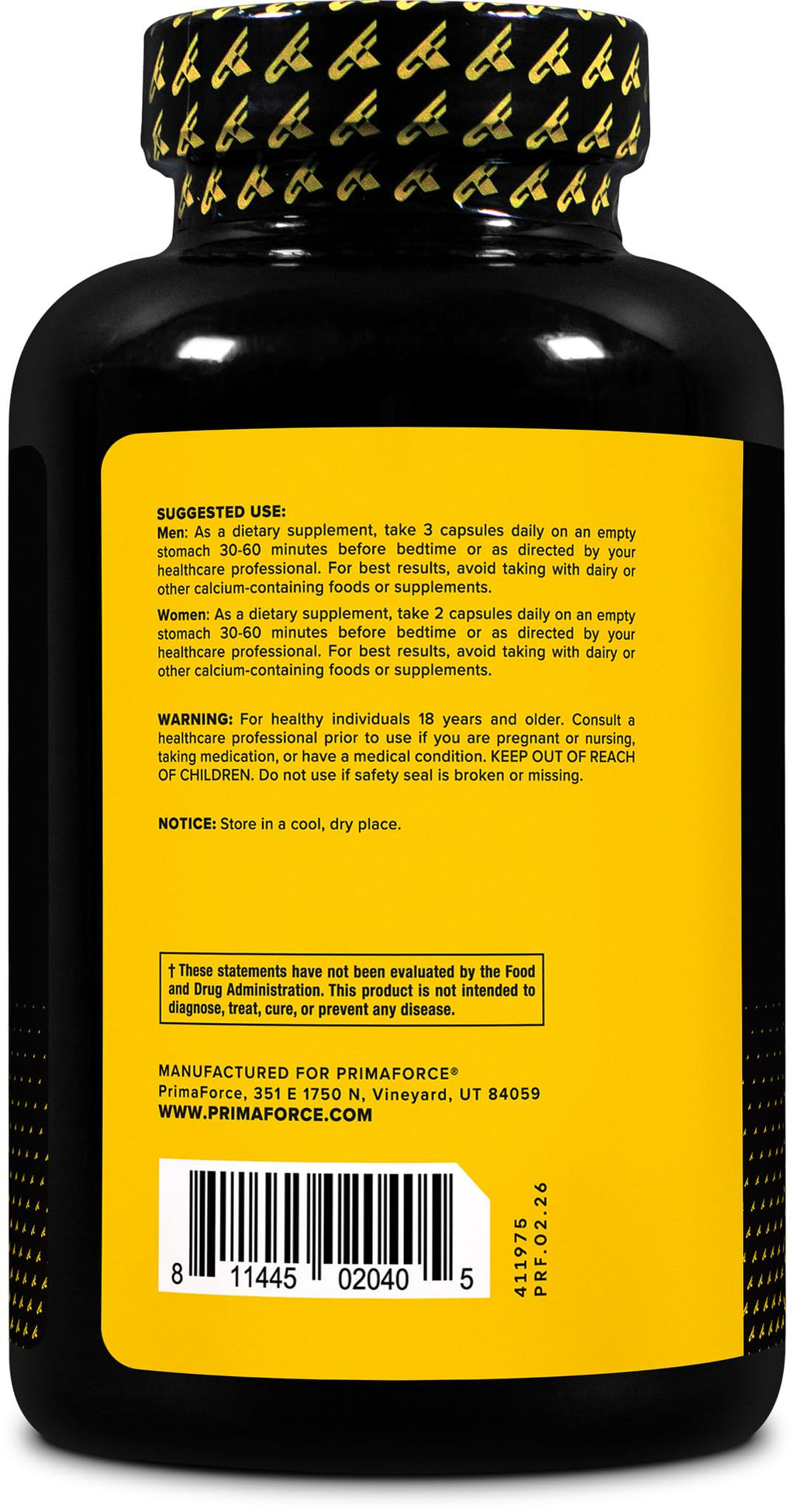 Primaforce ZMA Dietary Supplement, 180 Capsules