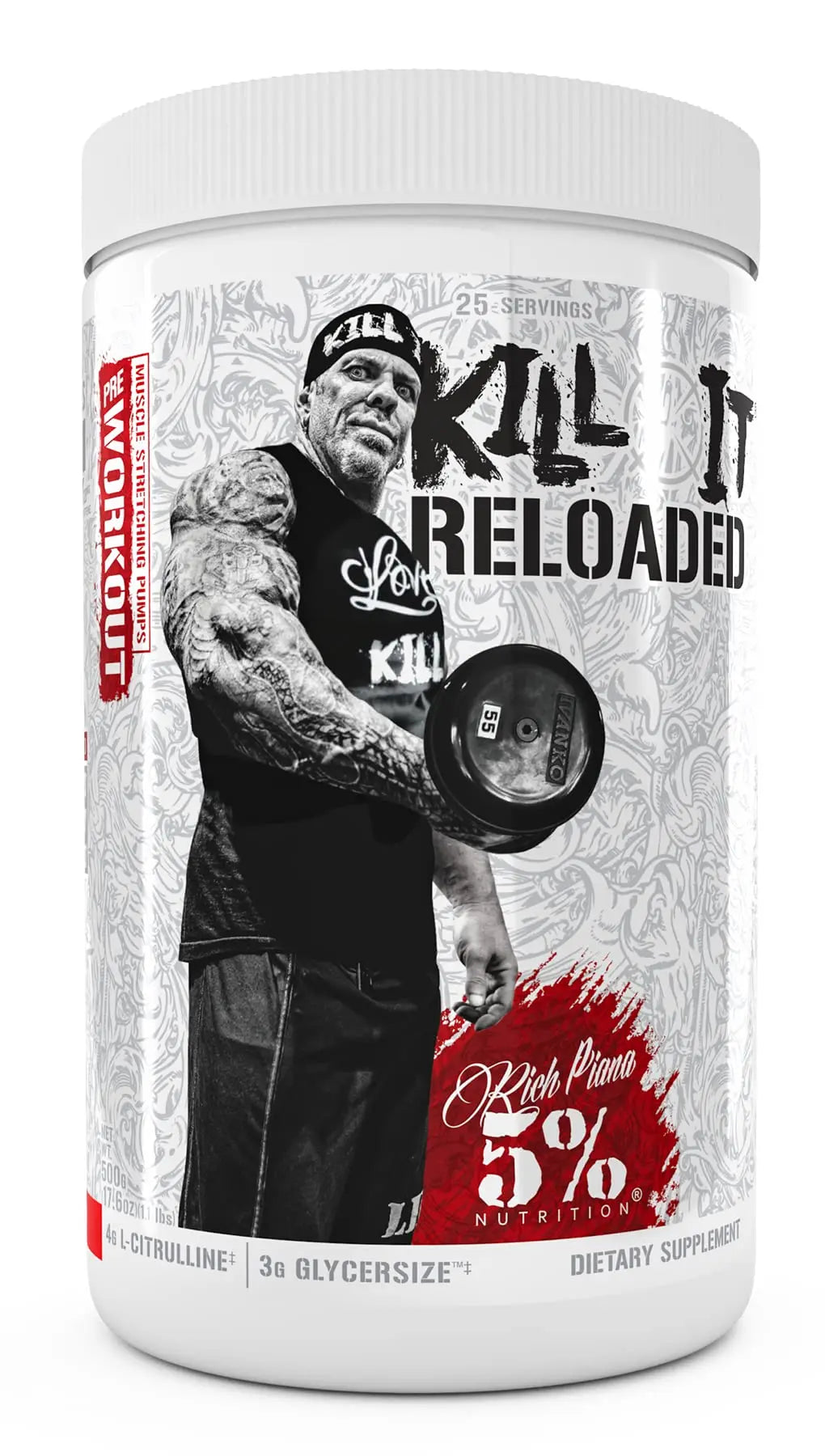 5% Nutrition Rich Piana Kill It Reloaded High Stim Pre-Workout | Ultra Energy, Focus 5% Nutrition Au supplements